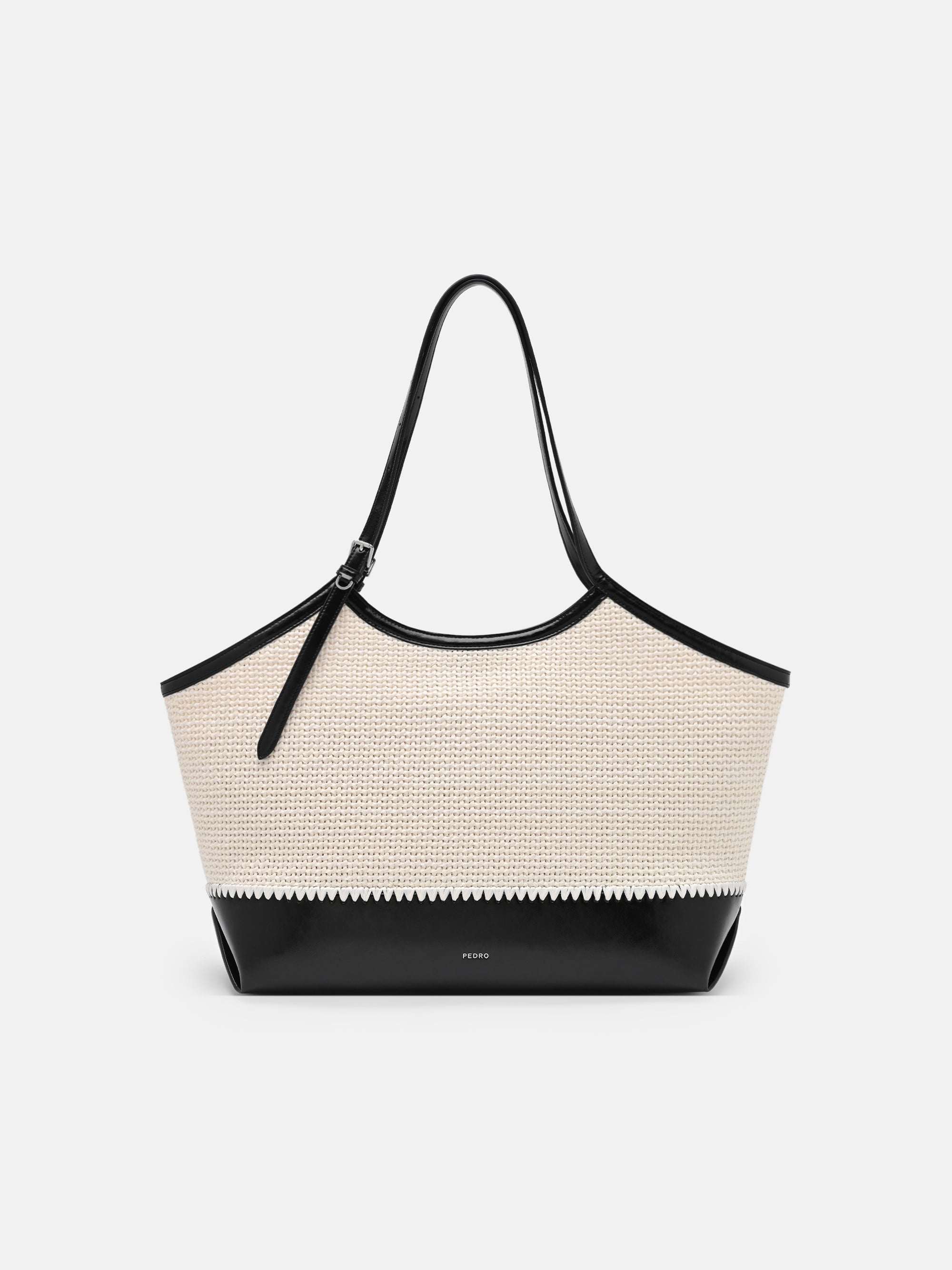 Chalk Melka Raffia Oversized Tote Bag - PEDRO US
