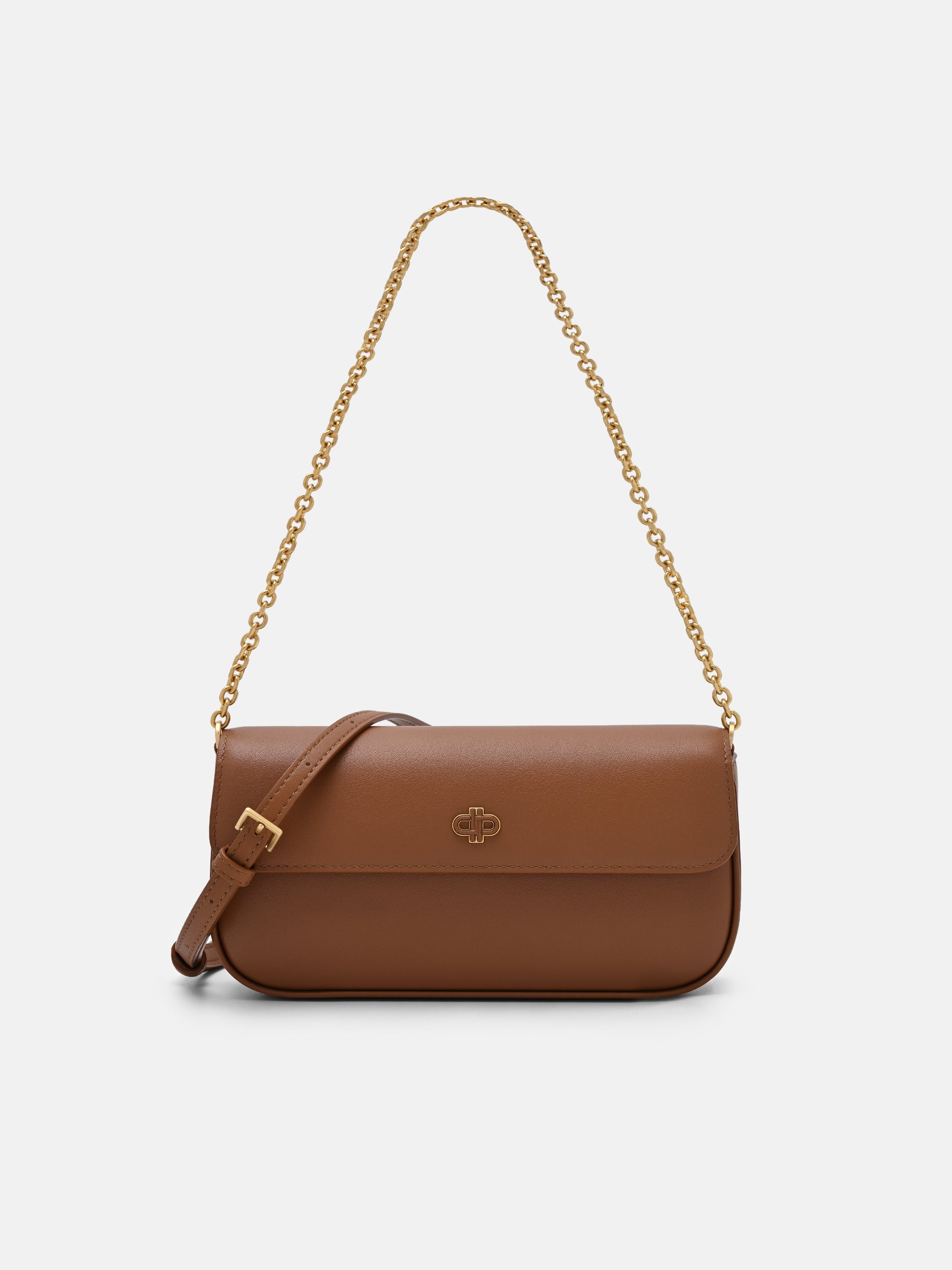 Cognac Chainlink Leather Sling Pouch - PEDRO International