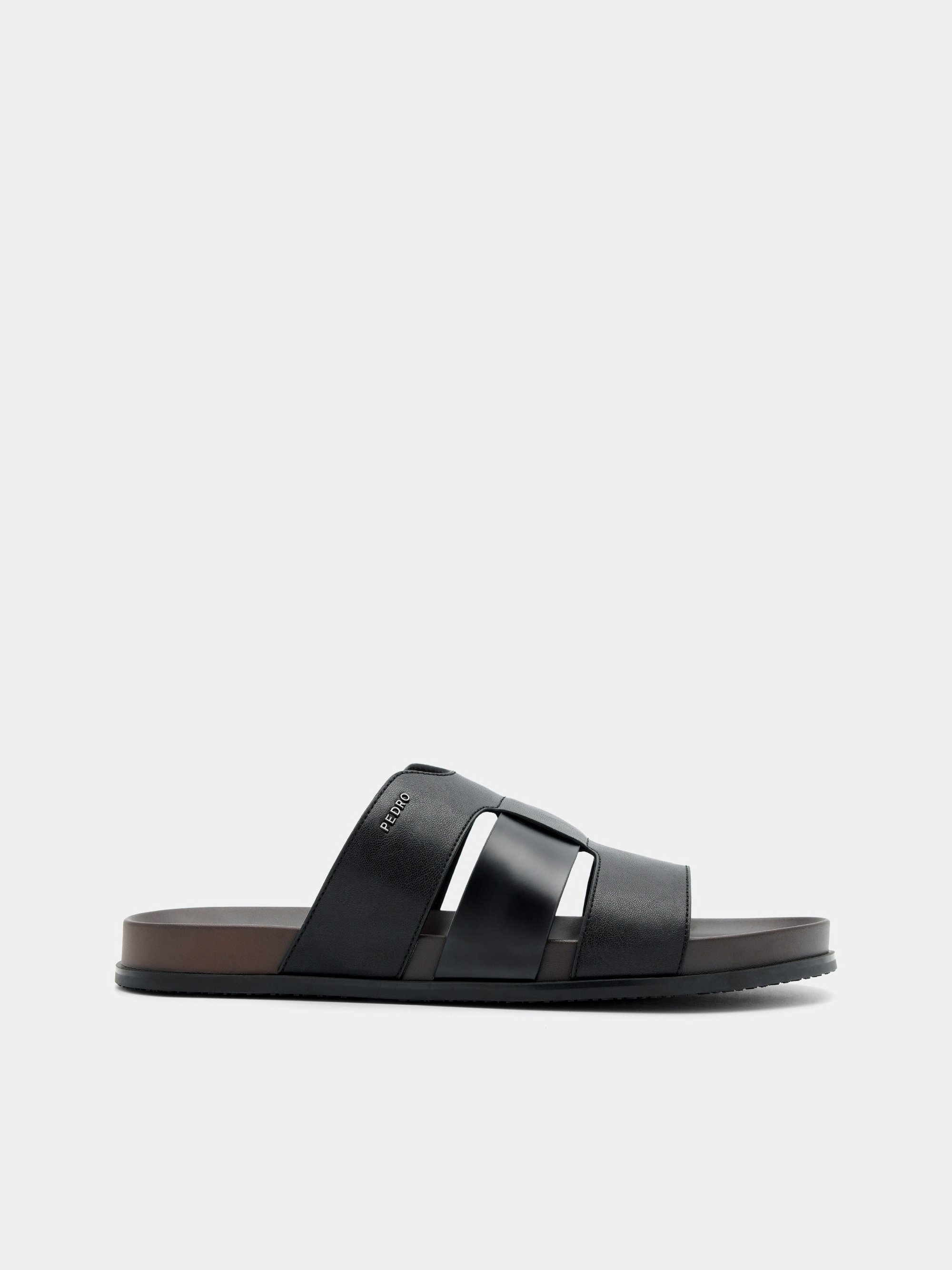 Black Woven Slide Sandals - PEDRO SG
