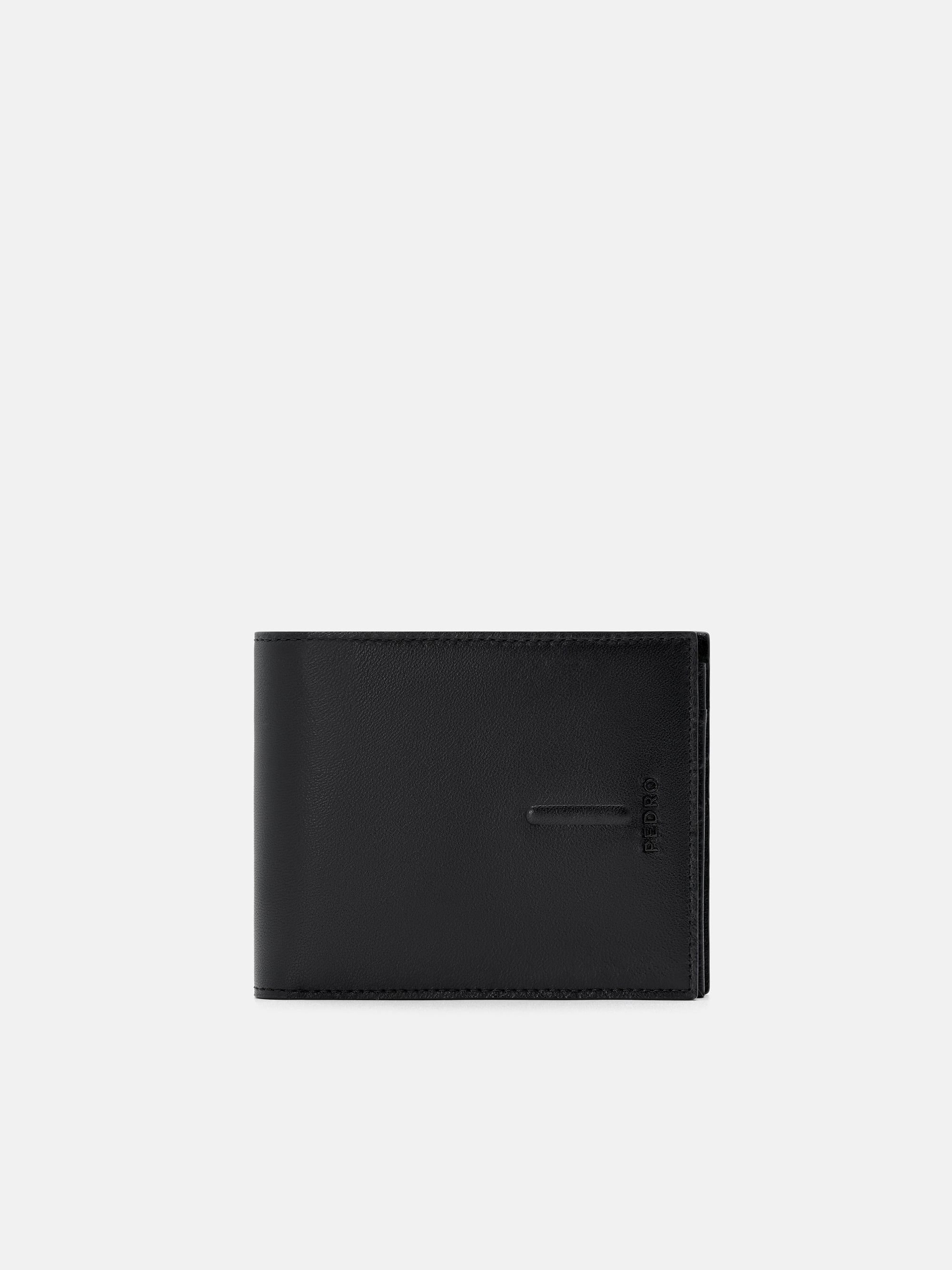 『Hollywood WALLET BLACK』 Black Kid Leather Bi-Fold Flip Wallet - PEDRO SG