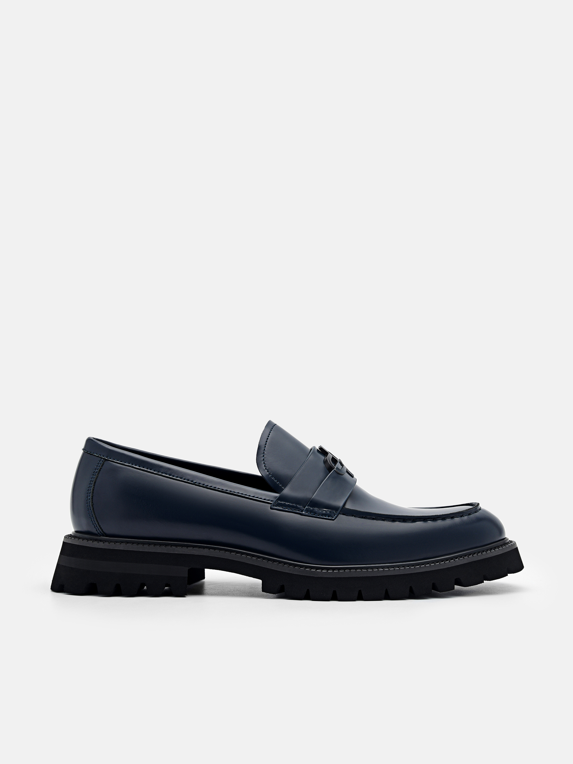 Navy PEDRO Icon Leather Loafers - PEDRO SG