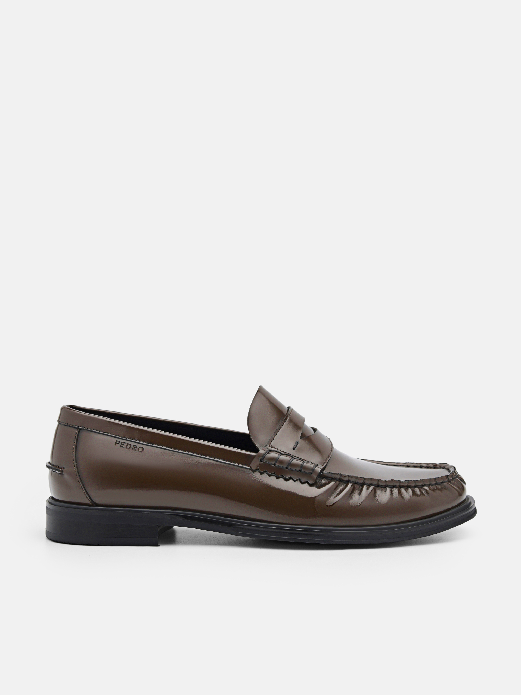 Brown Leather Penny Loafers - PEDRO SG