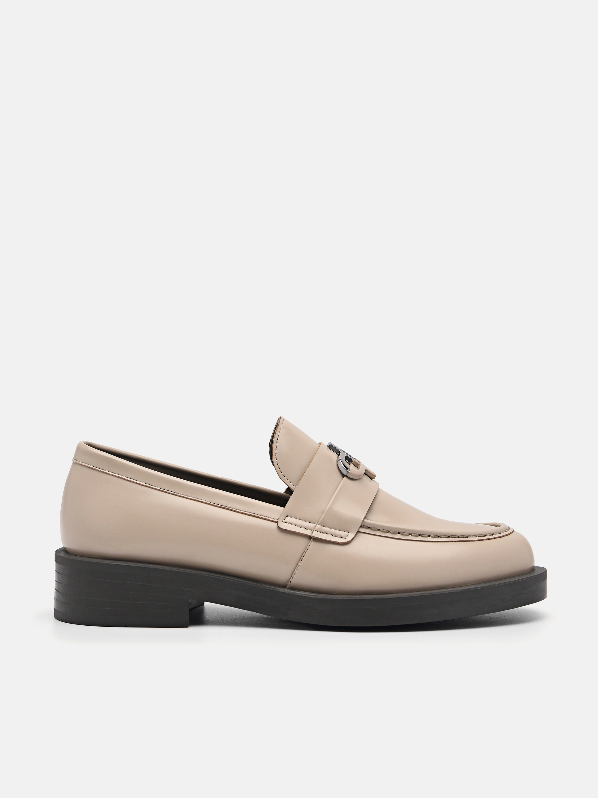 Taupe PEDRO Icon Leather Loafers - PEDRO SG