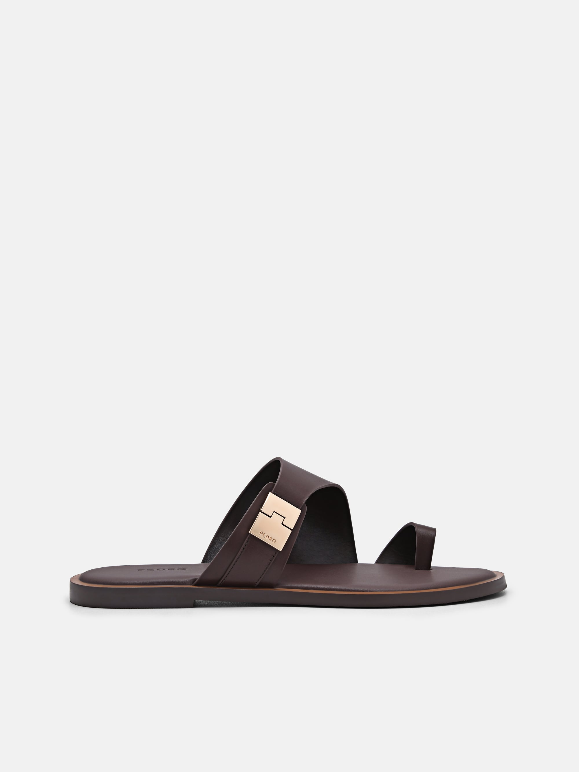 Dark Brown Jatte Leather Sandals - PEDRO US
