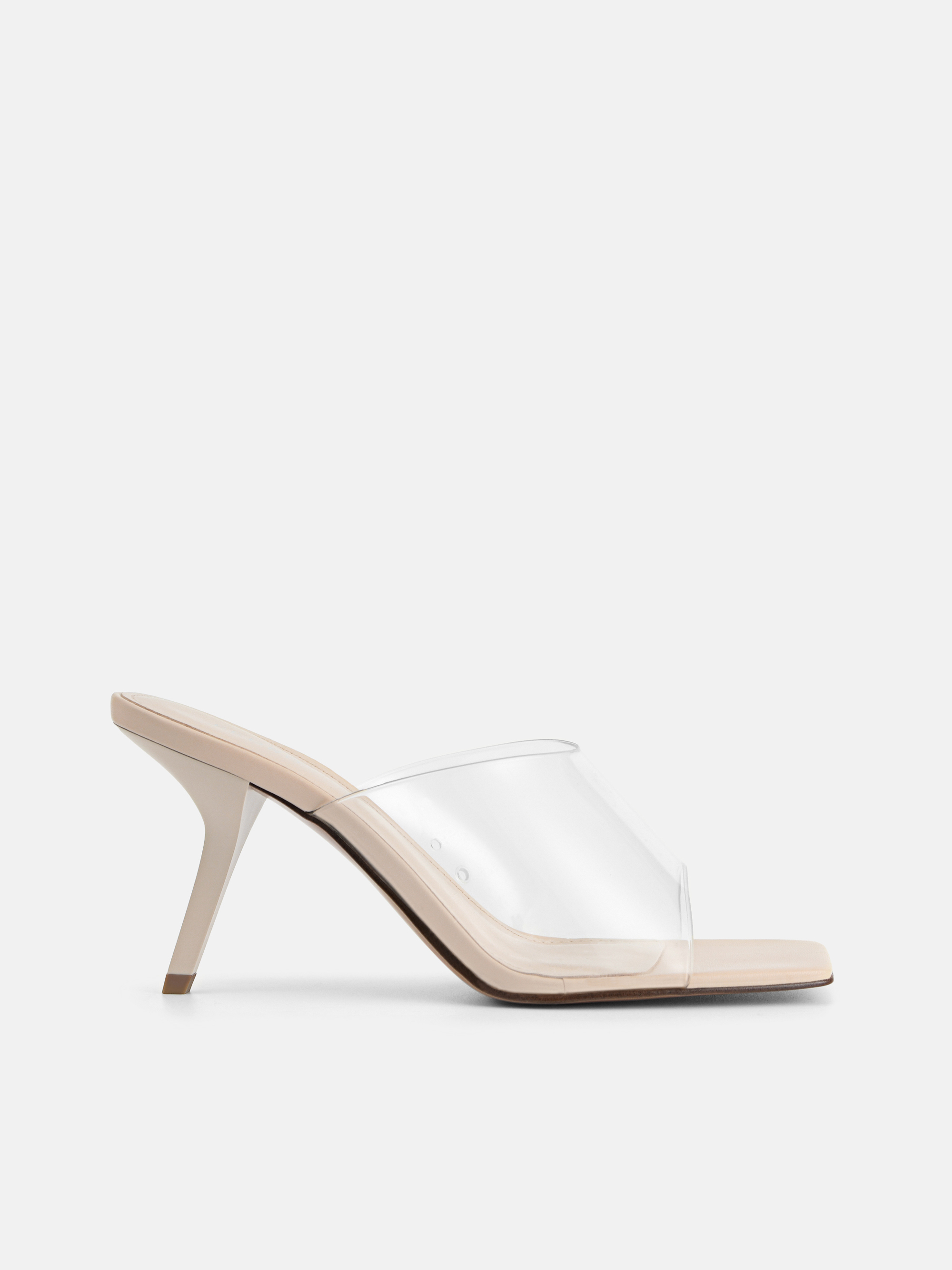 Beige Vinyl High Heeled Sandals - PEDRO PK