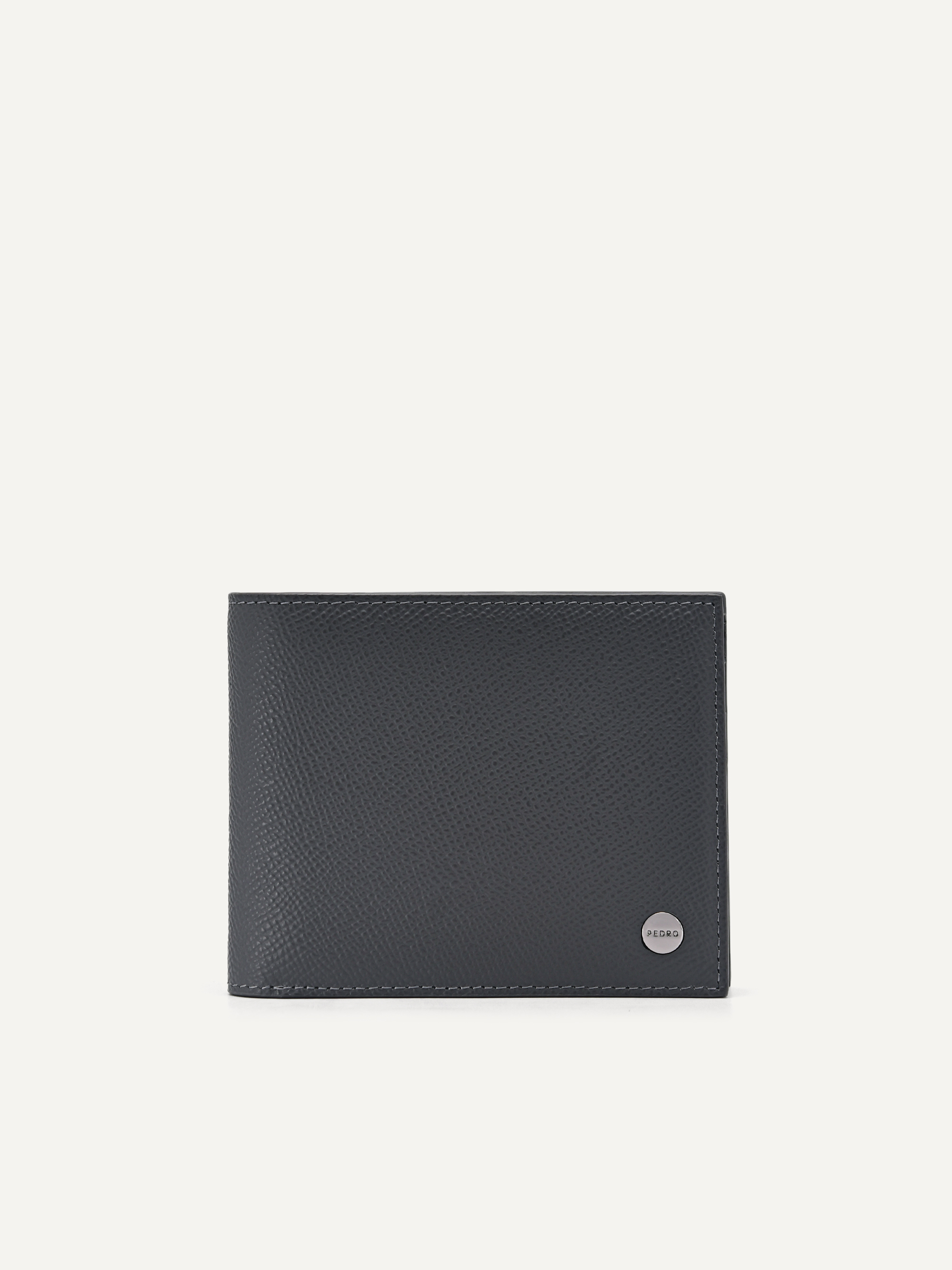 Dark Grey Leather Wallet with Insert - PEDRO