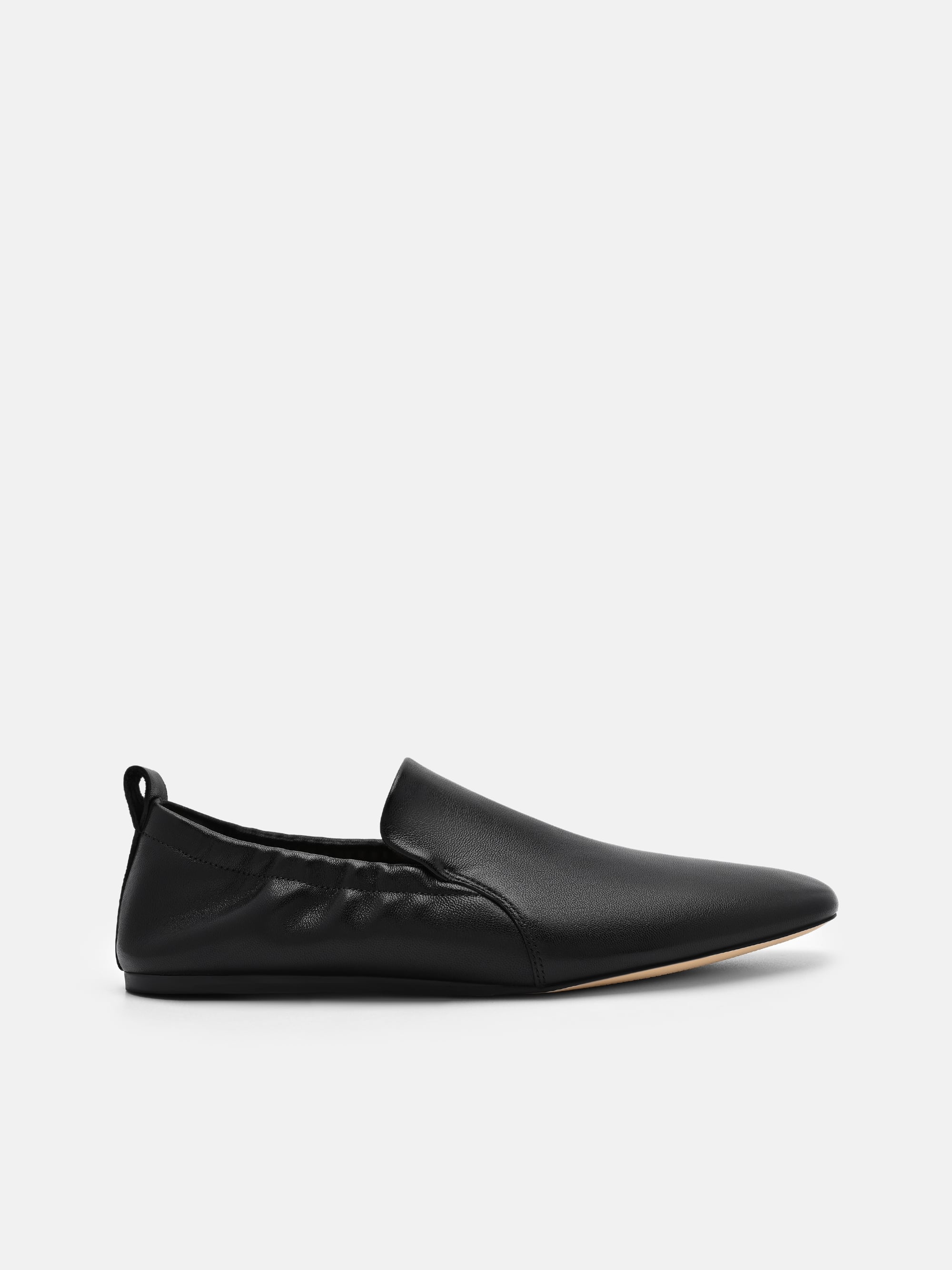 Scrunch Leather Slip-On Flats