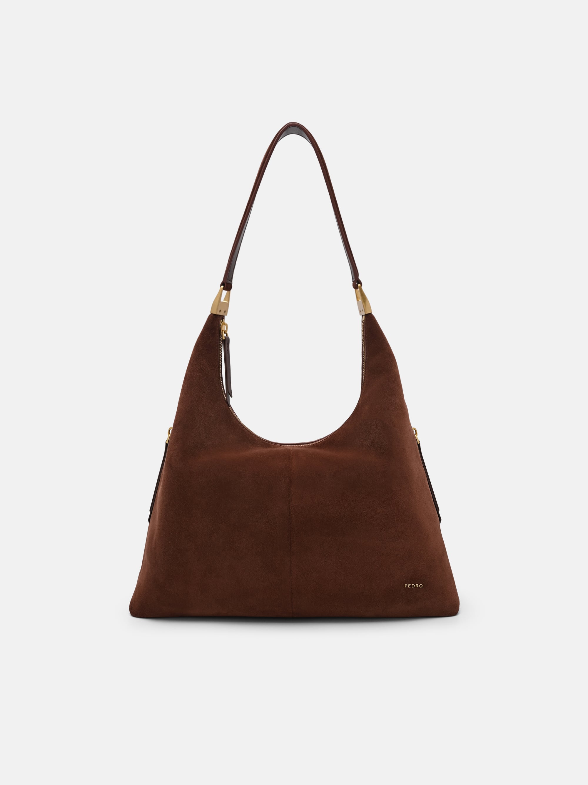 Mahogany Reina Suede Hobo Bag - PEDRO QA