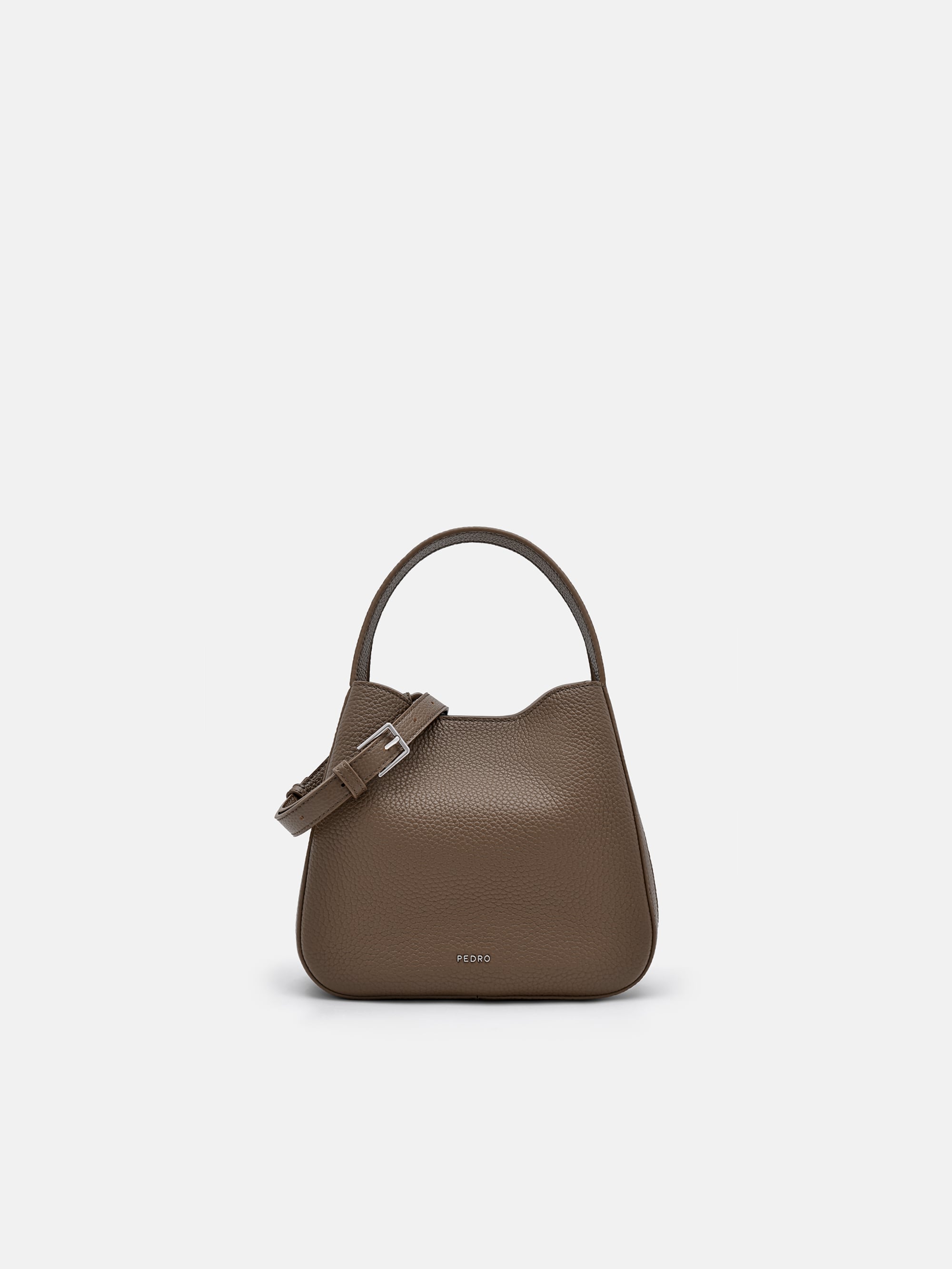 Dark Taupe Dana Leather Bucket Bag - PEDRO SG