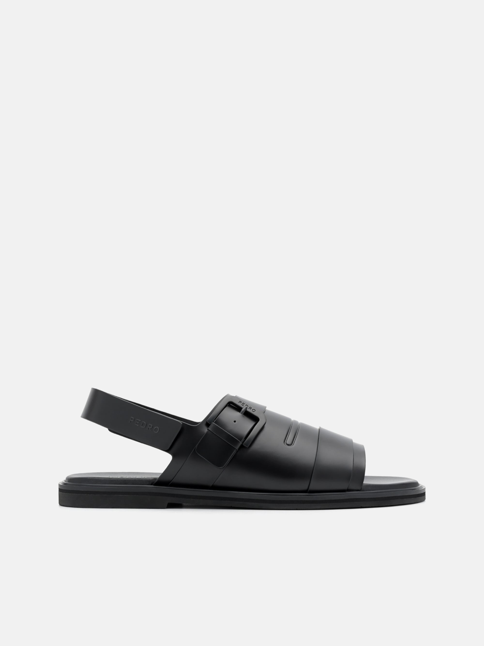 Black Backstrap Sandals - PEDRO US