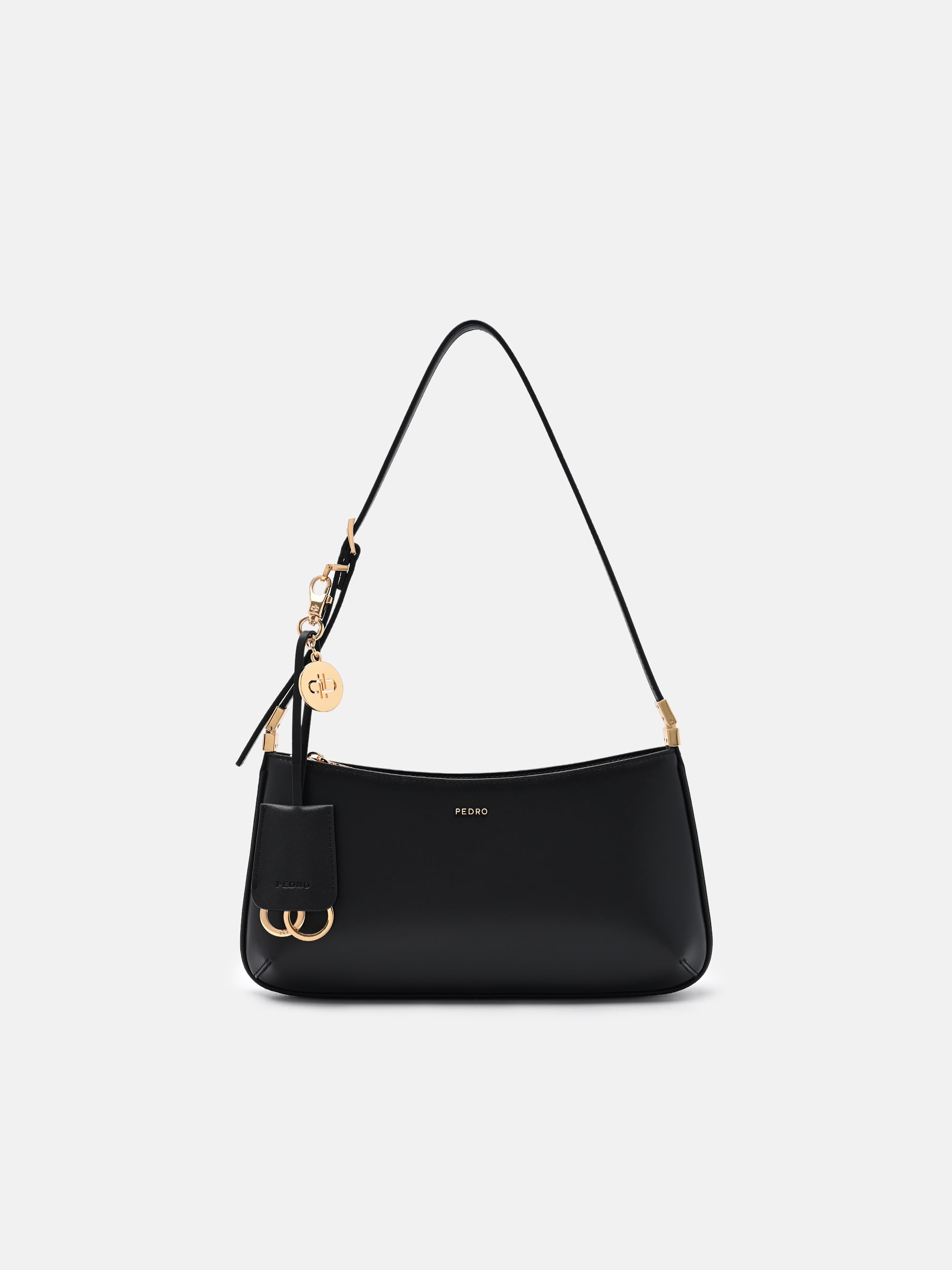 Black Jatte Leather Charm Shoulder Bag - PEDRO US