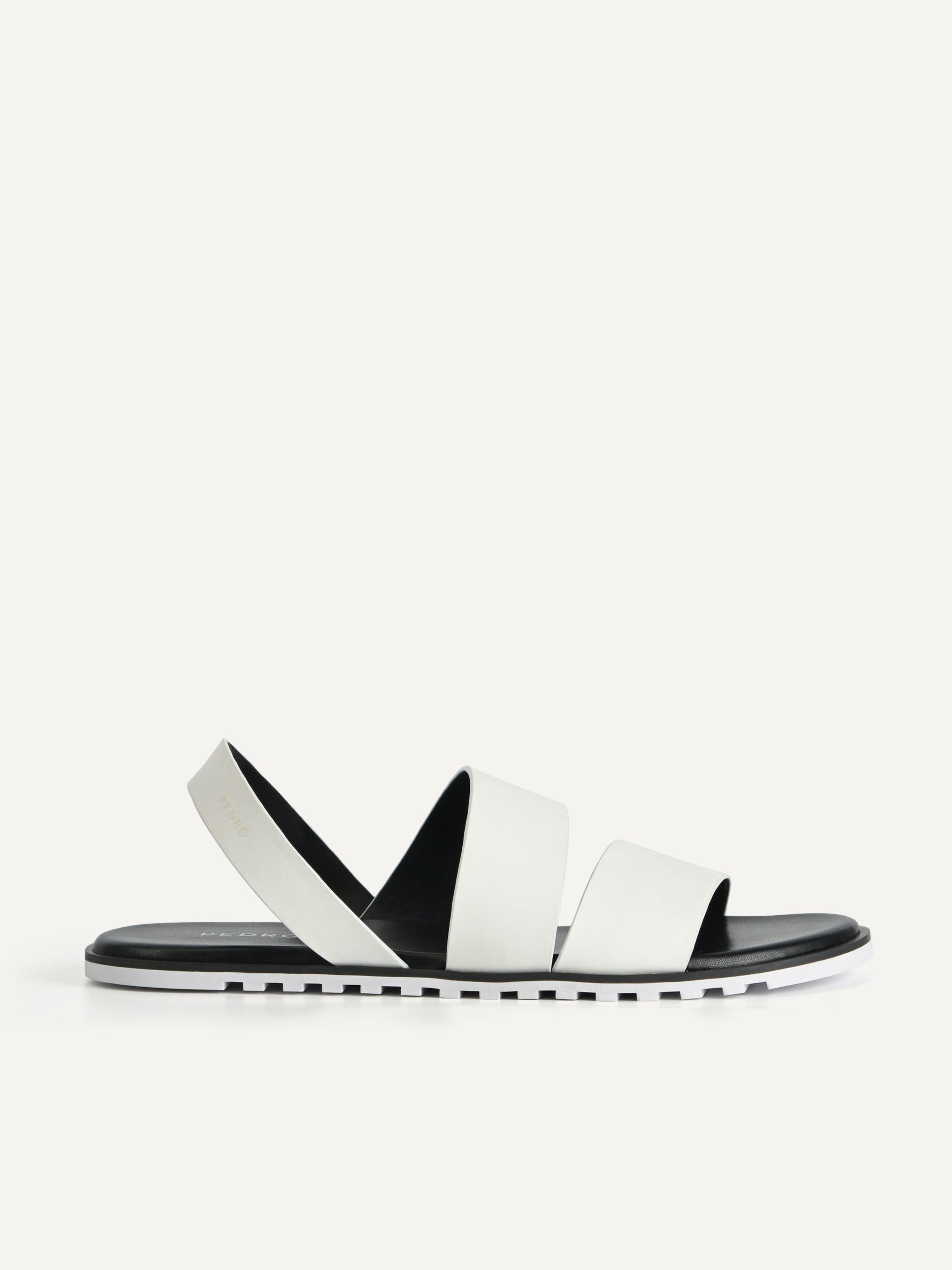 double strap sandals white