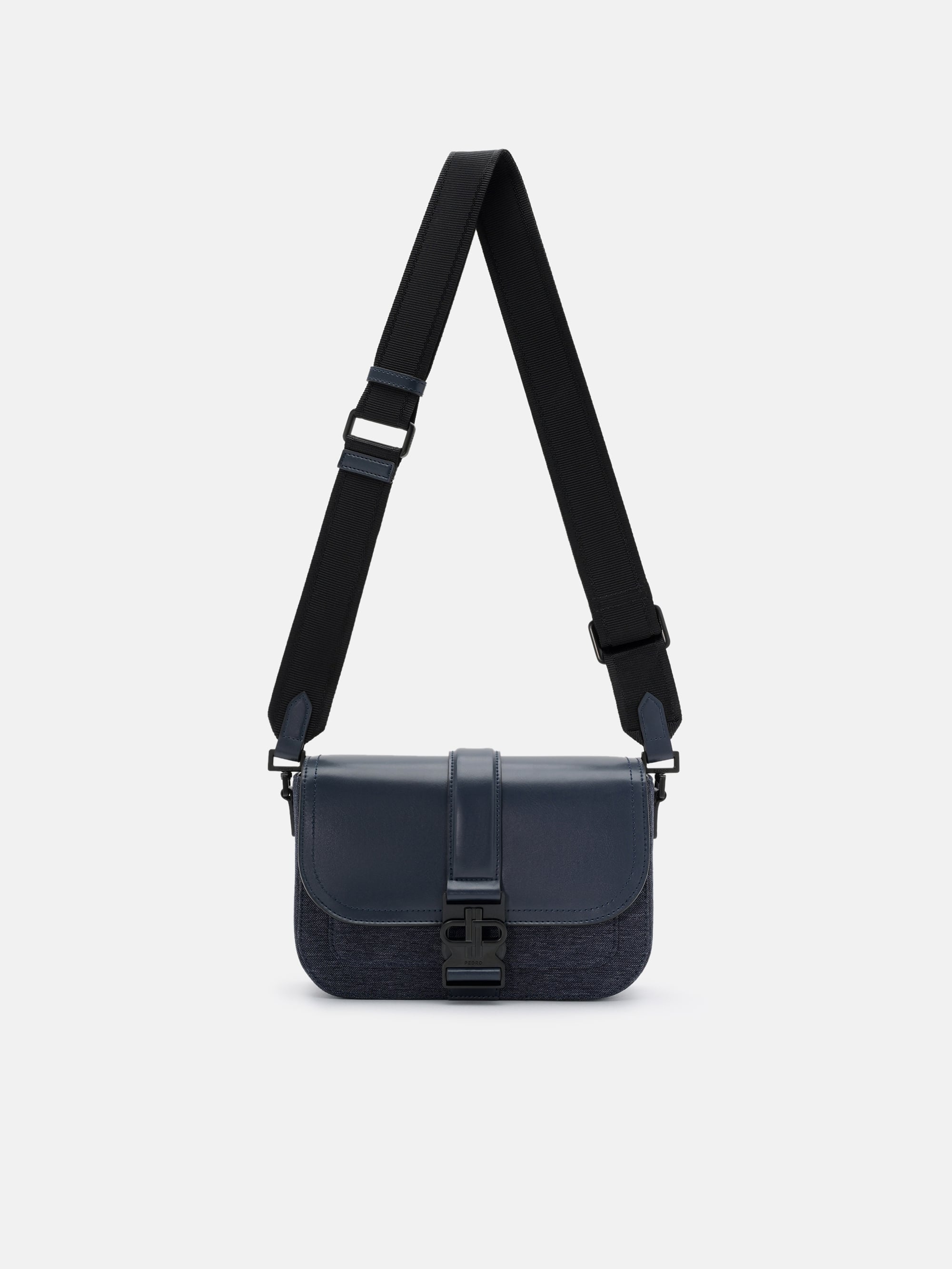 Navy Tex Leather Crossbody Bag - PEDRO US