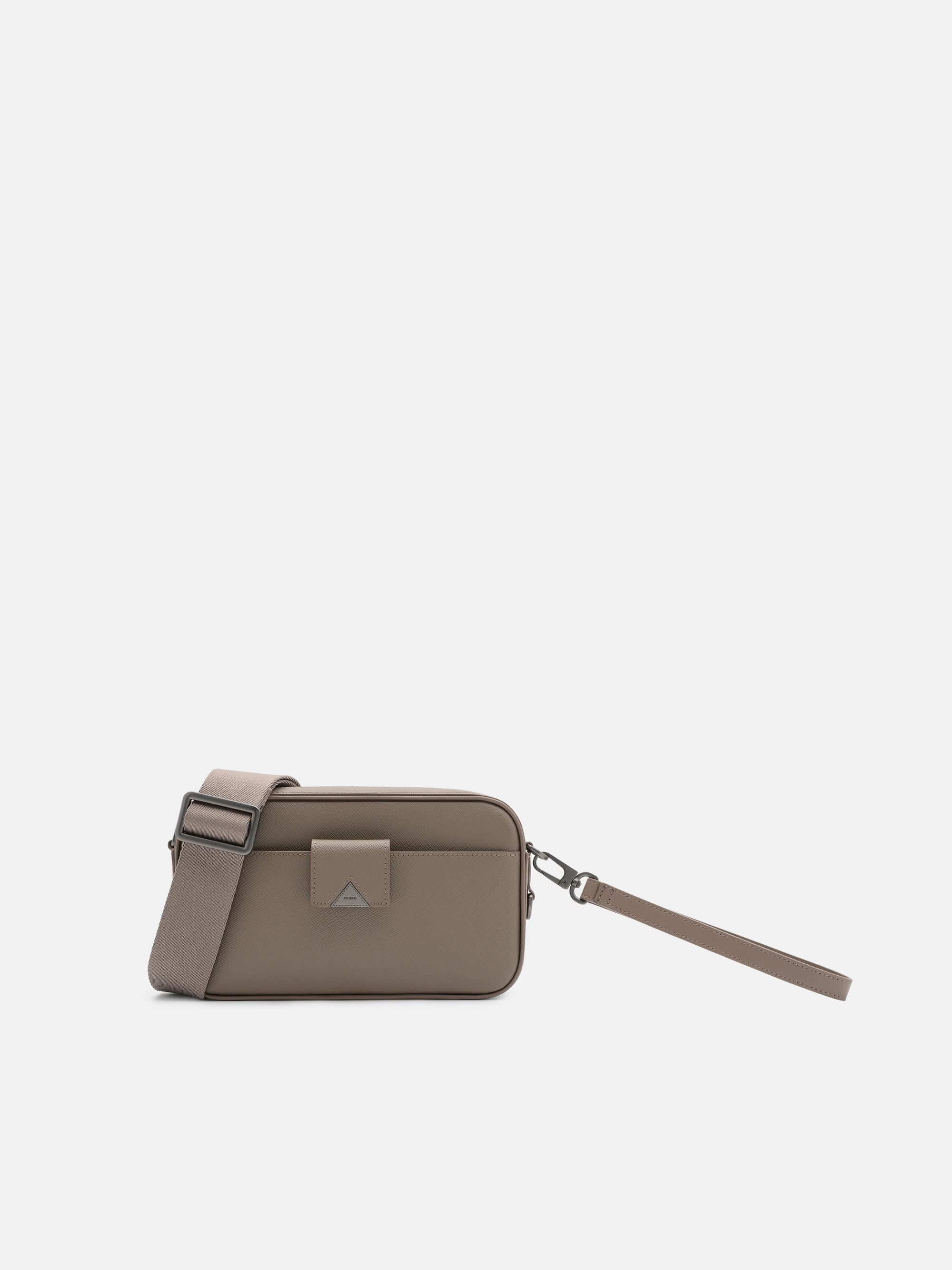 Dark Taupe Mini Embossed Leather Pouch - PEDRO US