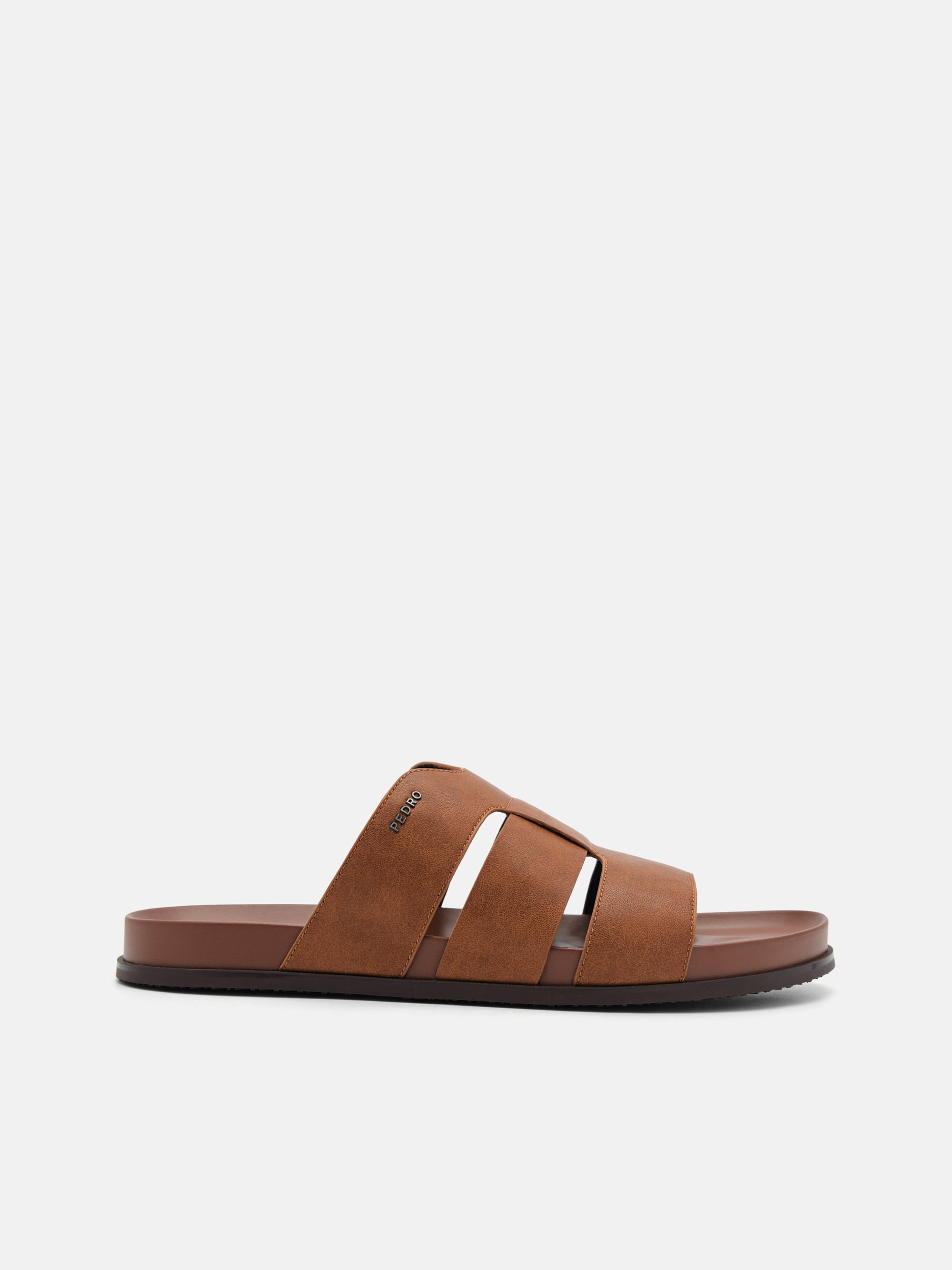 Camel Woven Slide Sandals - PEDRO US