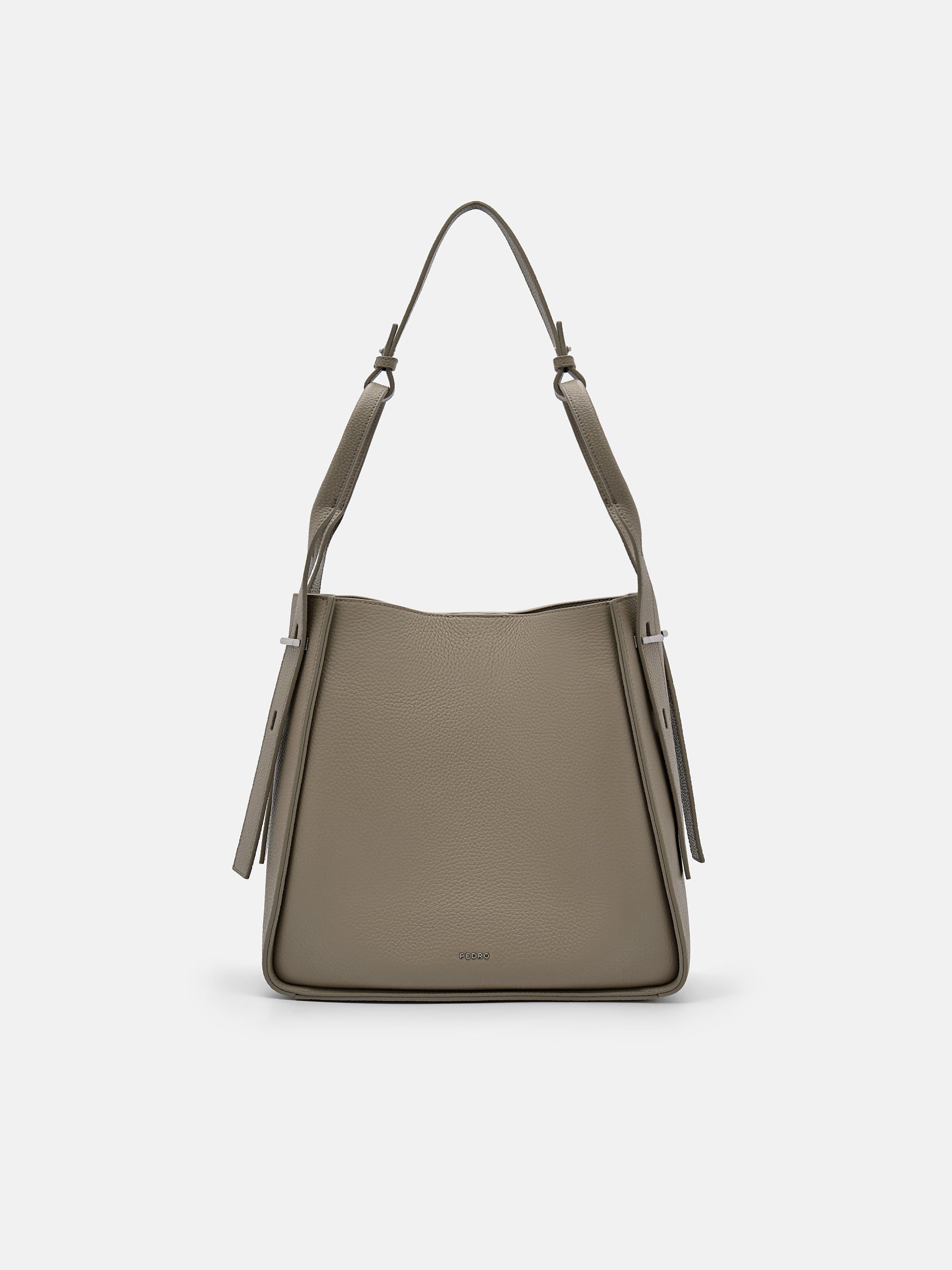 HOBO Gray Leather Kendall Day Pack Back Pack Adjustable Straps Print Lining Los Feliz Crossbody Bag in Dark Silver Leather – The Sak main image 3
