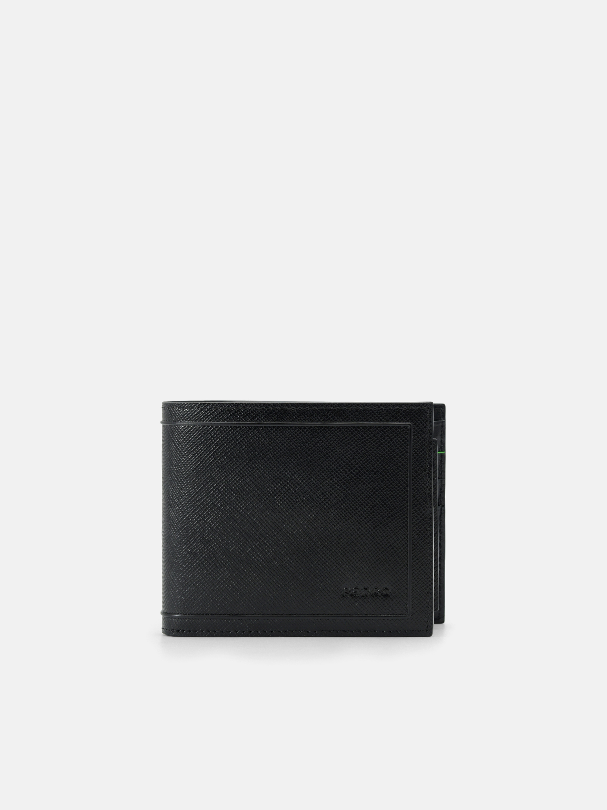 Black Saffiano Leather Bi-Fold Wallet with Insert - PEDRO HK