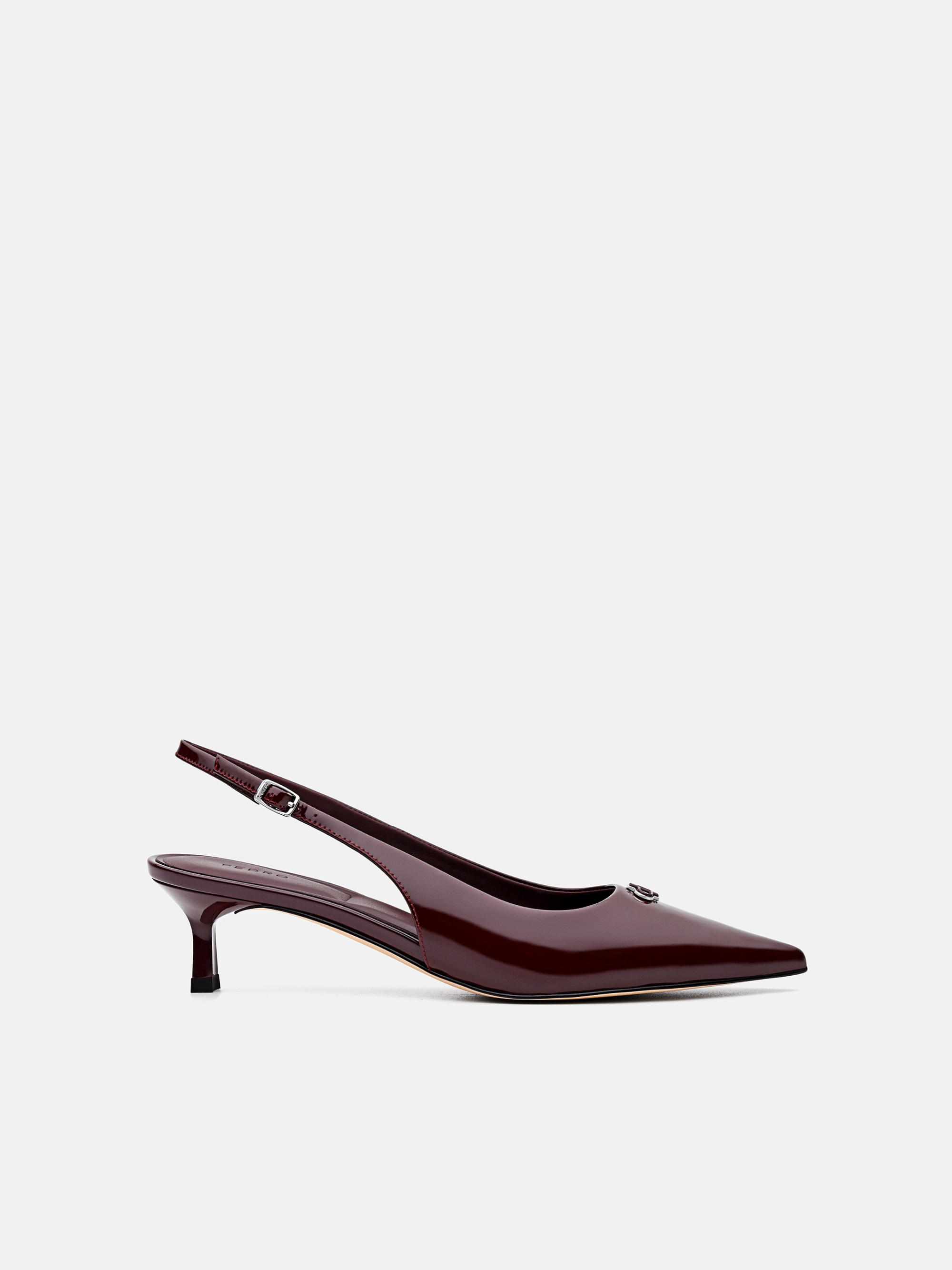 Wine Marina Leather Slingback Heel Pumps - PEDRO SG