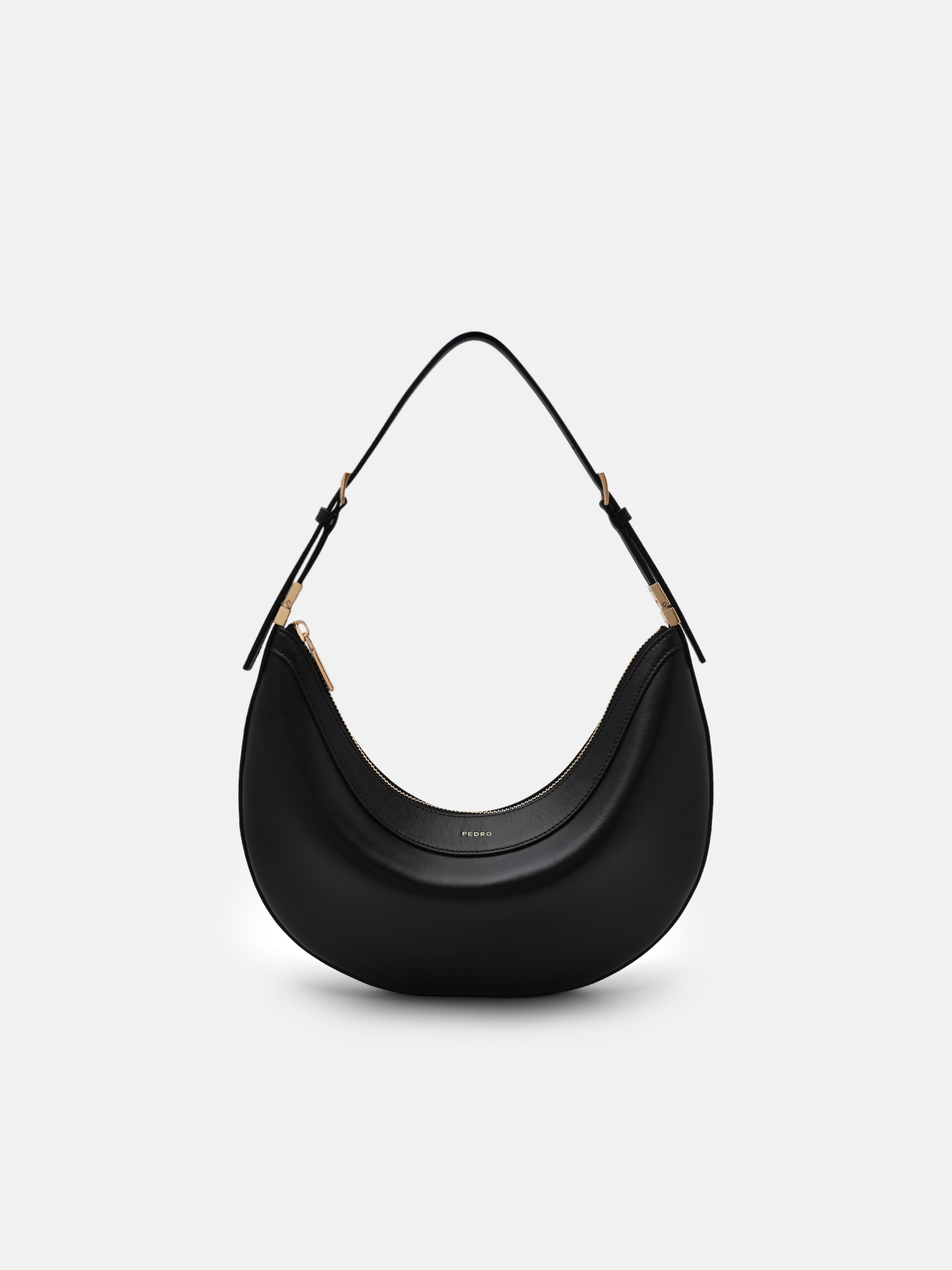 Black Jatte Leather Crescent Shoulder Bag - PEDRO US