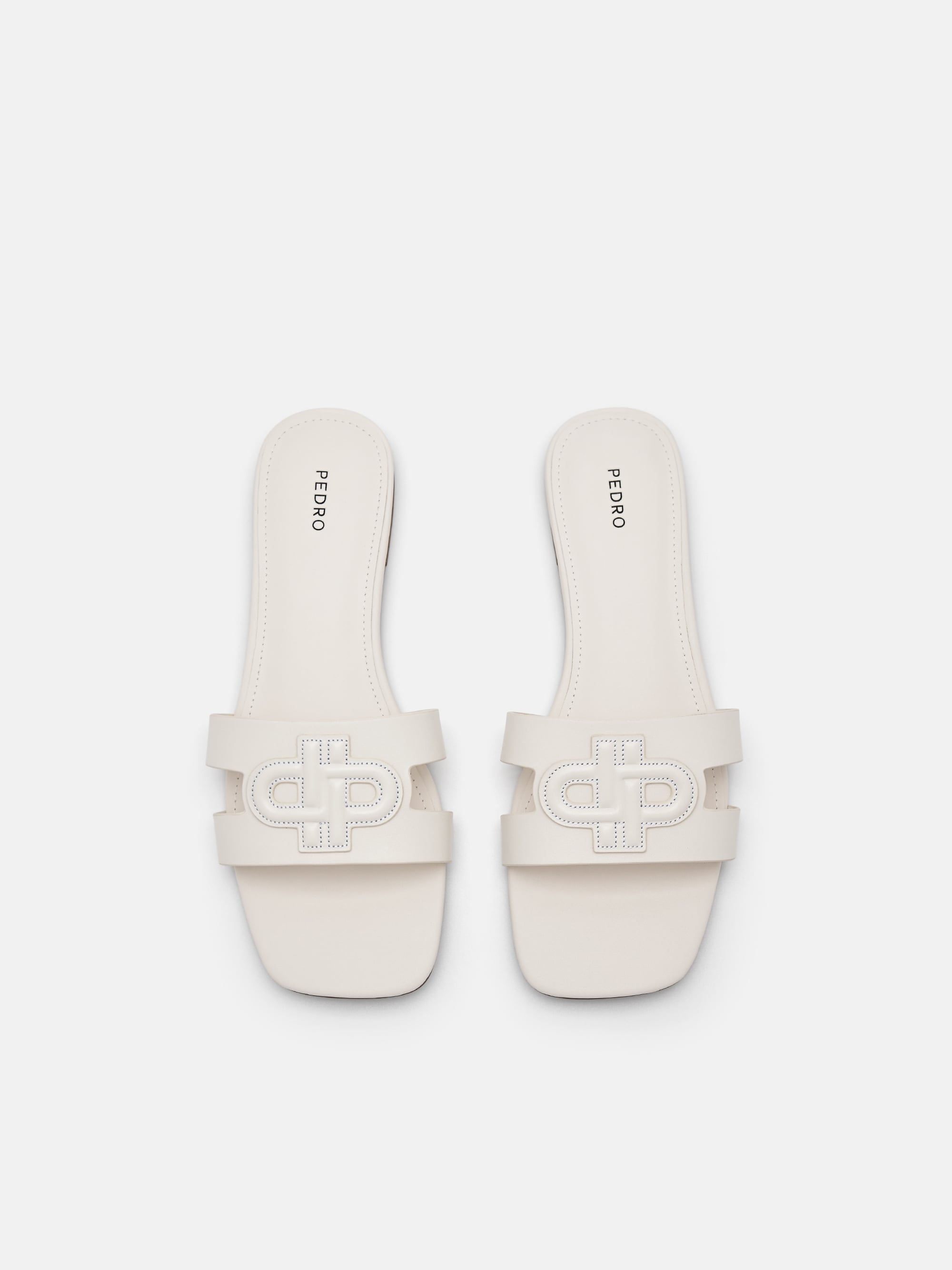 Chalk Leather Slip-On Sandals - PEDRO US