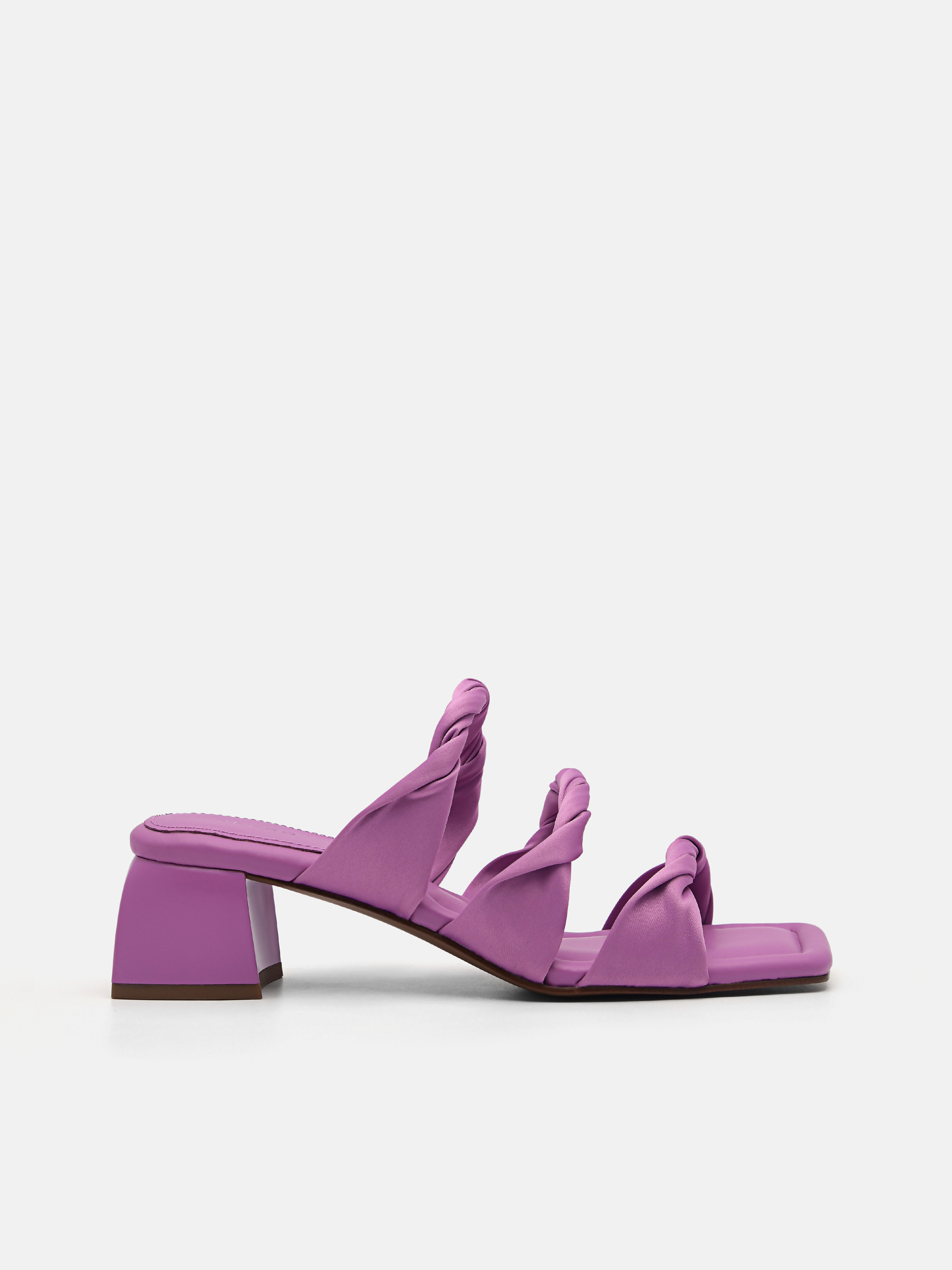 violet block heels