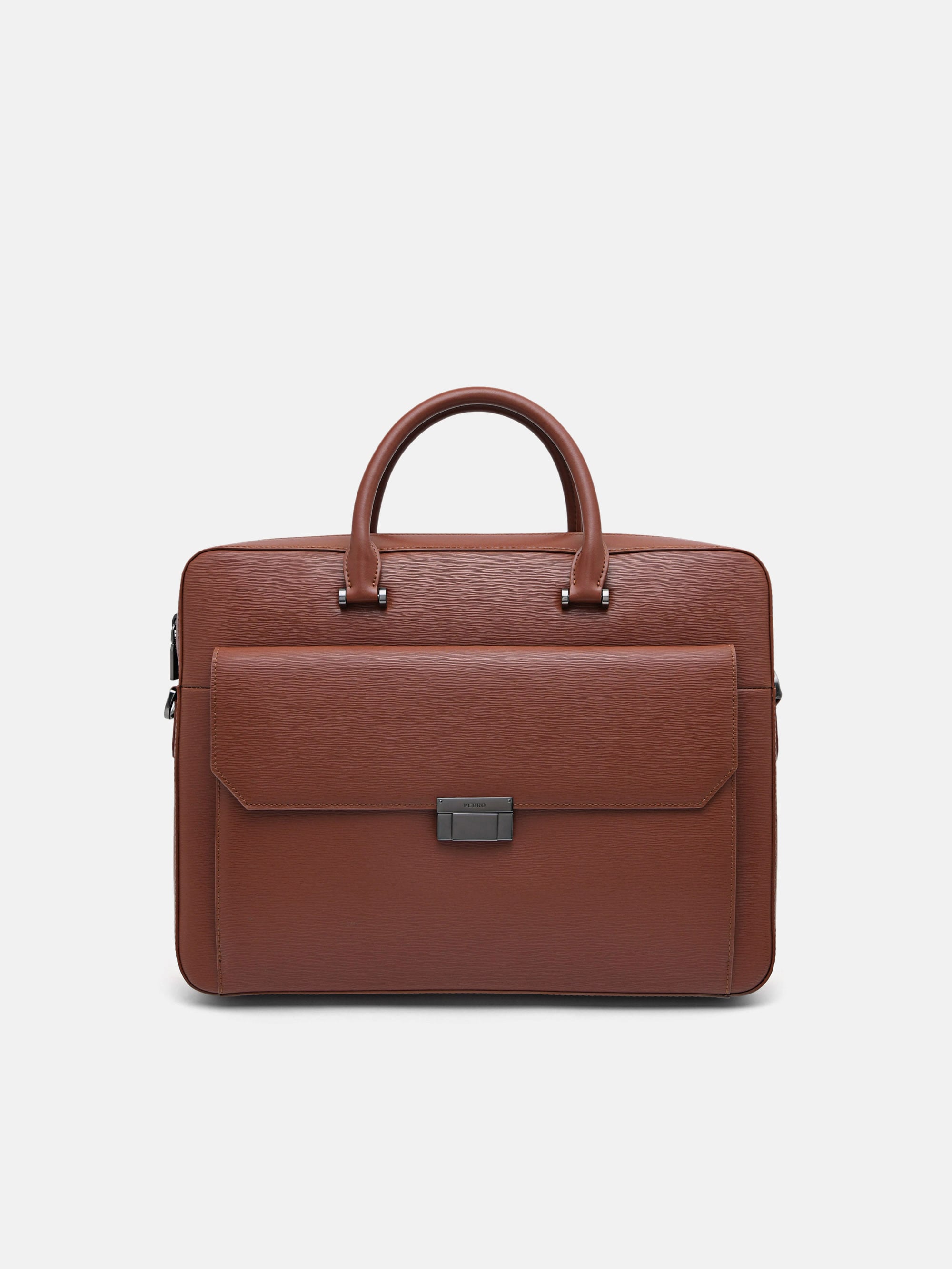 Cognac Henry Leather Briefcase - PEDRO AU