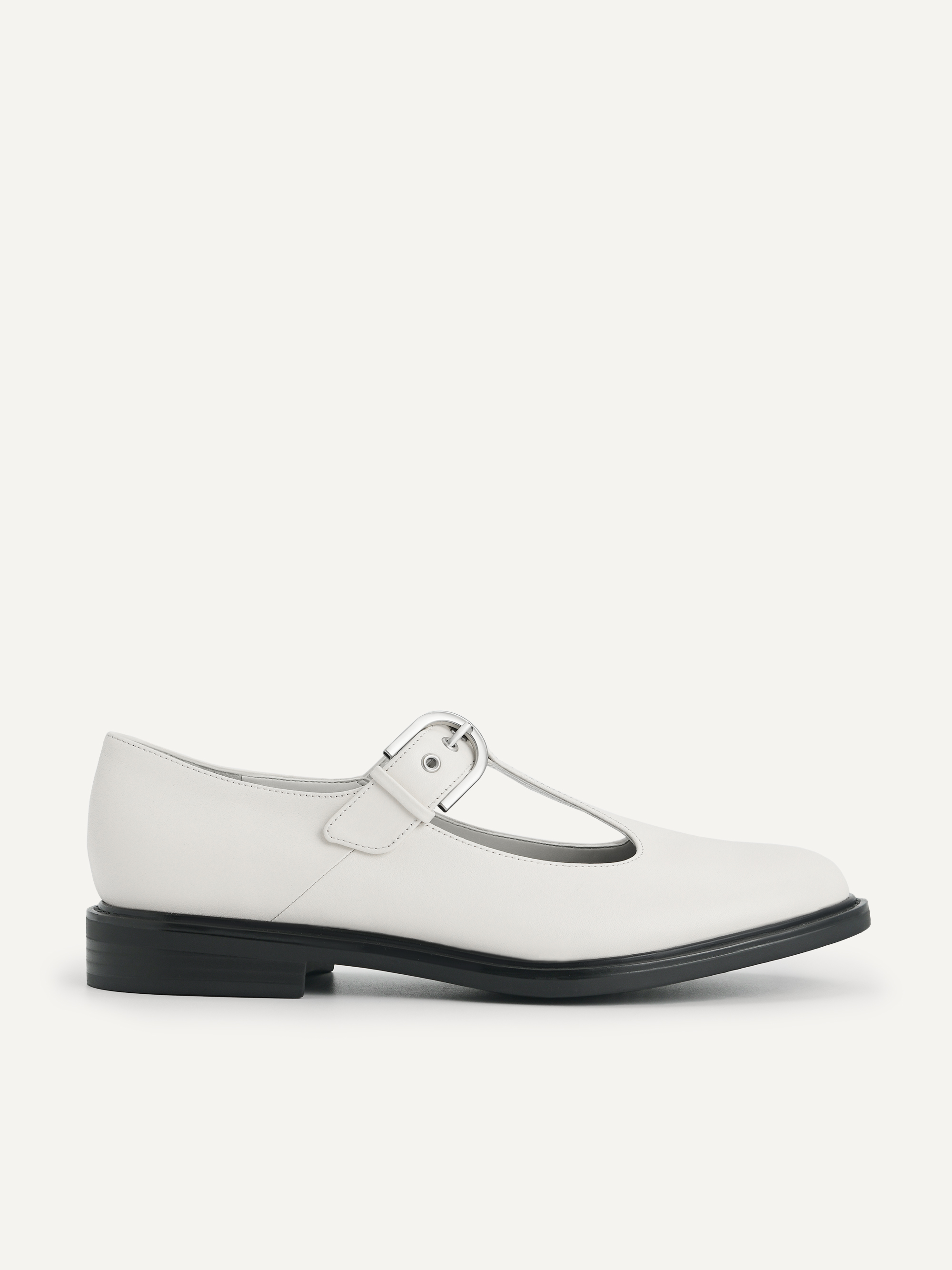 Chalk Leather Mary Jane Shoes - PEDRO MO