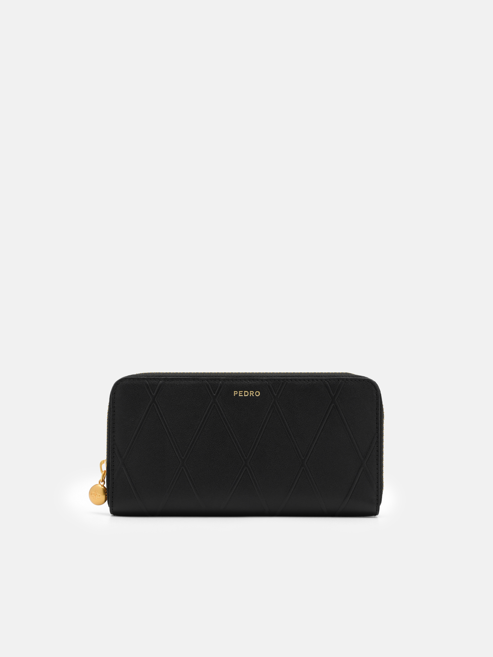 Black Quilted Leather Long Wallet - PEDRO CA