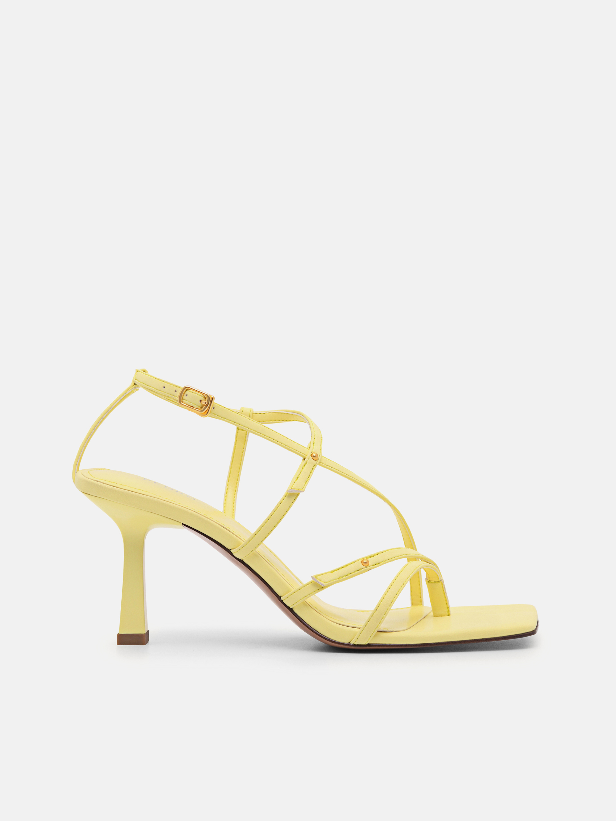 yellow heeled sandals
