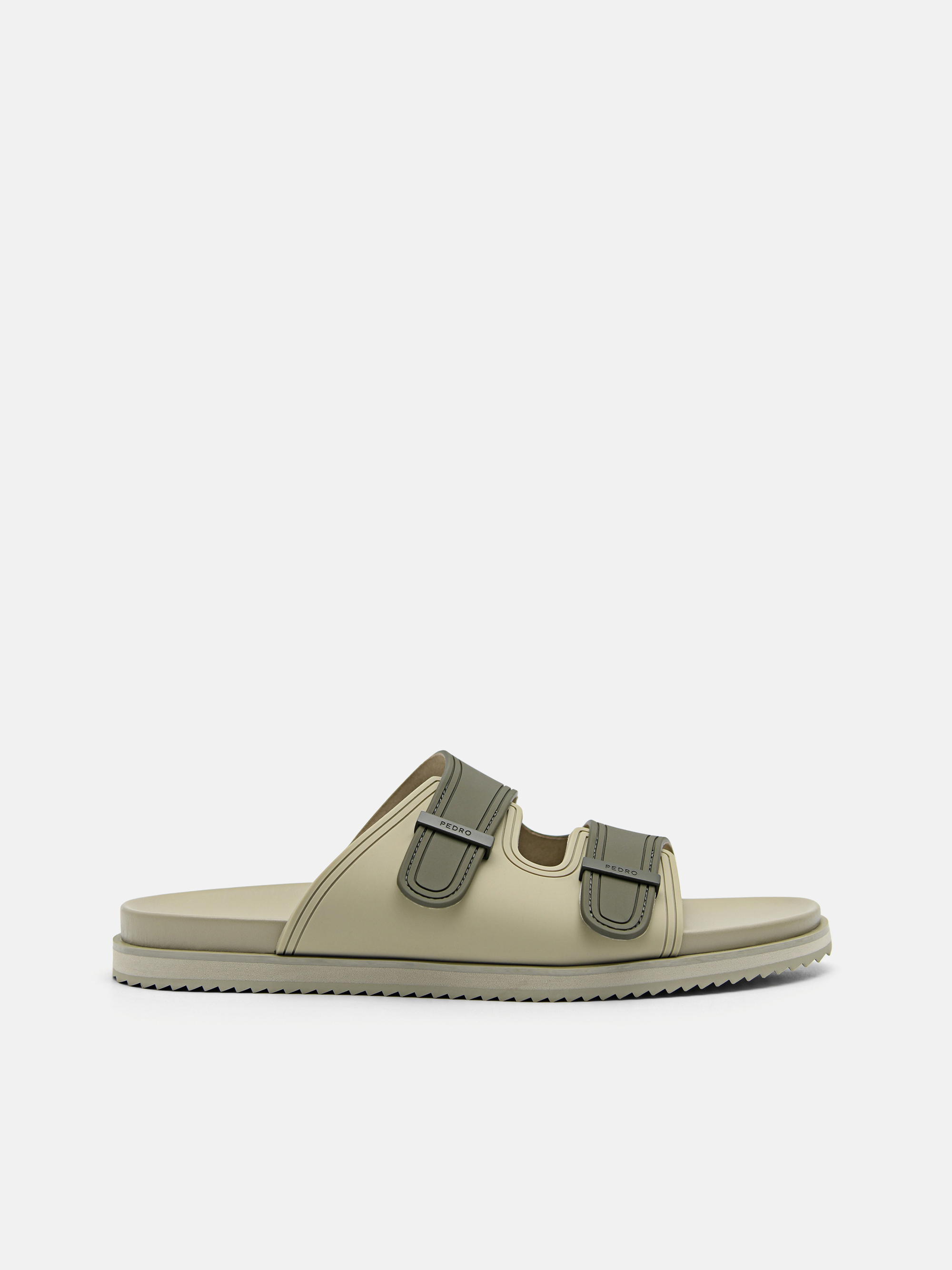 Military Green Rubber Double-strap Walking Sandals - PEDRO TH