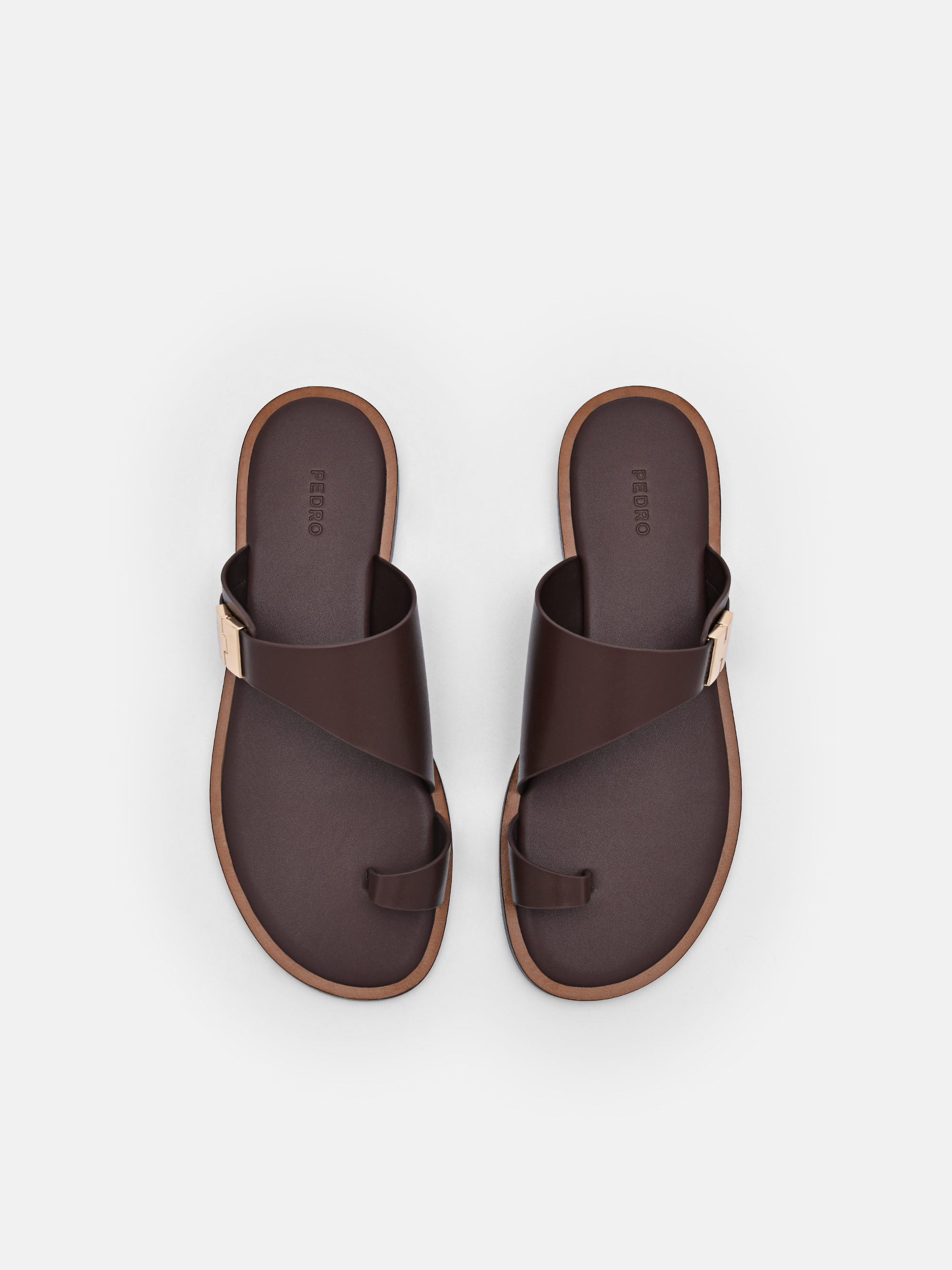 Dark Brown Jatte Leather Sandals - PEDRO US