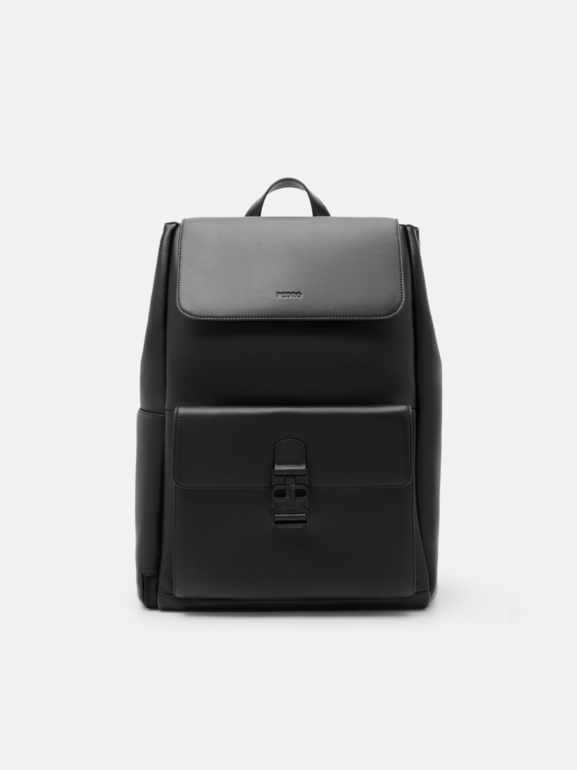 black leather business backpack Albert" with Multiple Compartments for Men Expandable Mens Leather Backpack Black The Stetson Peak - Expandable