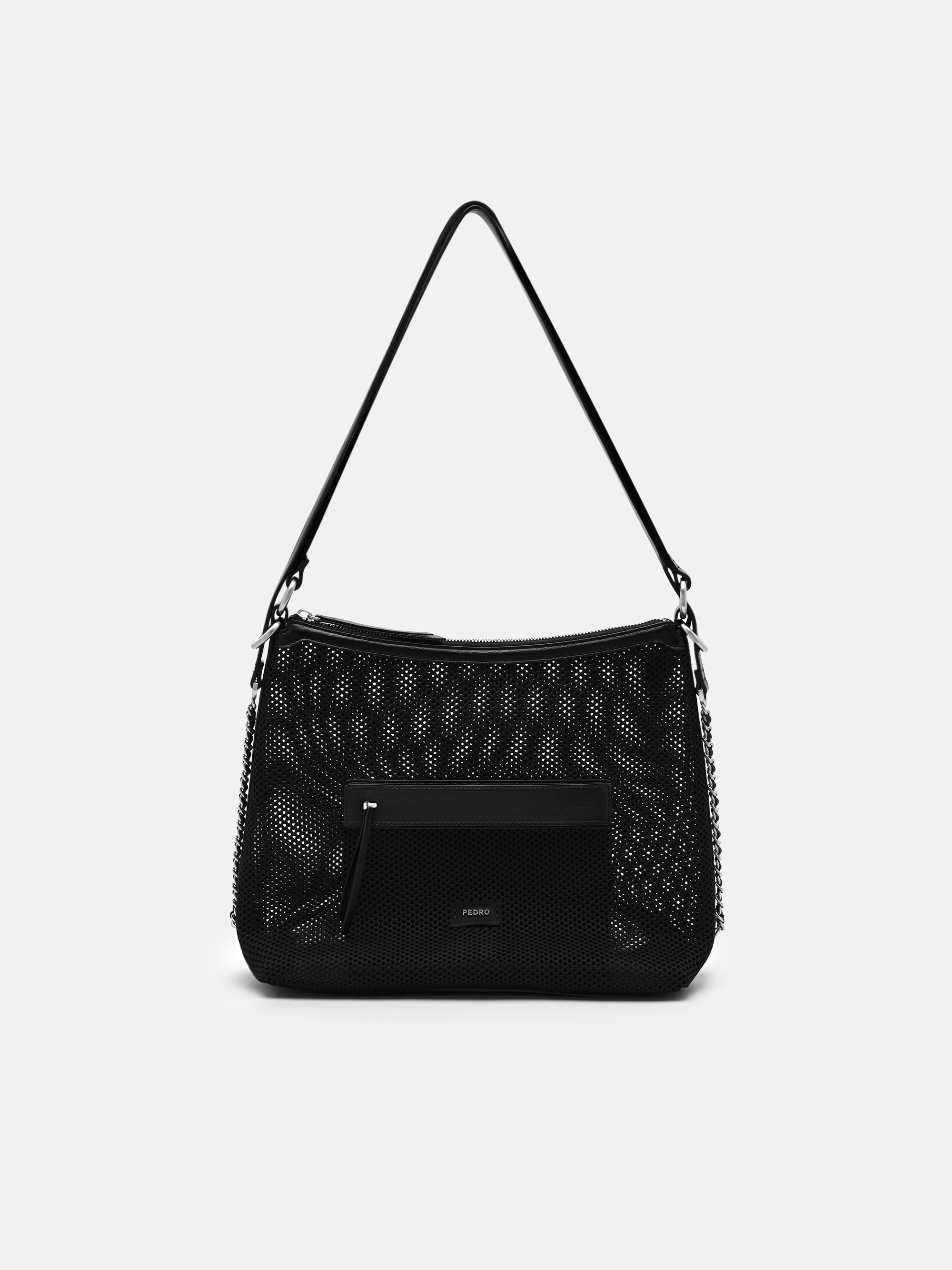 Black Mesh Slouchy Two-Way Carry Backpack - PEDRO CA