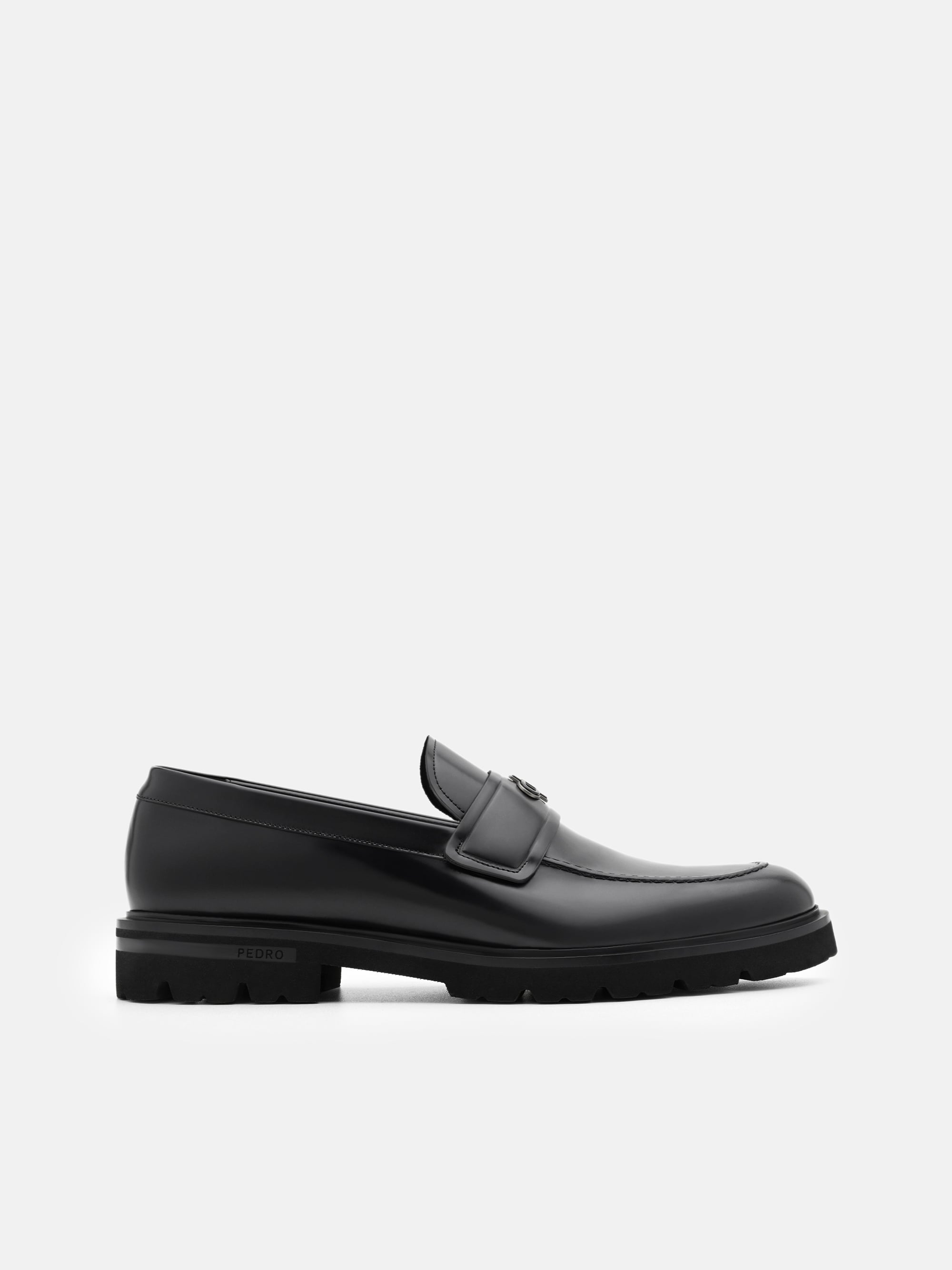 Fratelli‎ Petridi  men’s black leather loafers size 45 (us 12) Boardwalk Black Patent Leather Horse-Bit Loafers main image 4