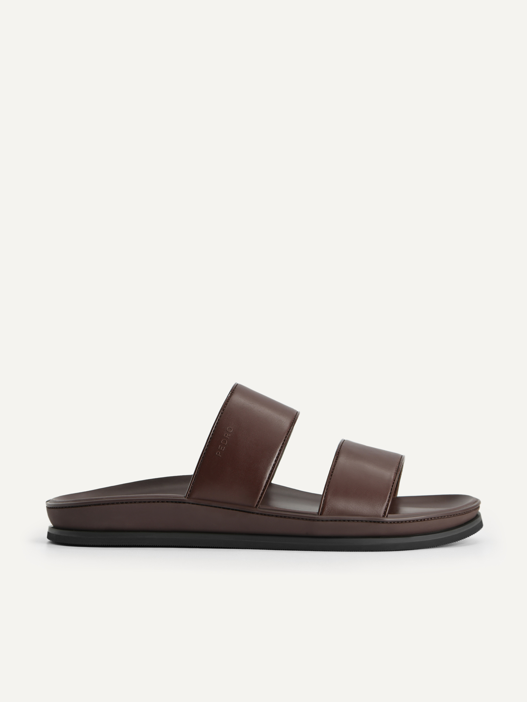 men's two strap leather sandals