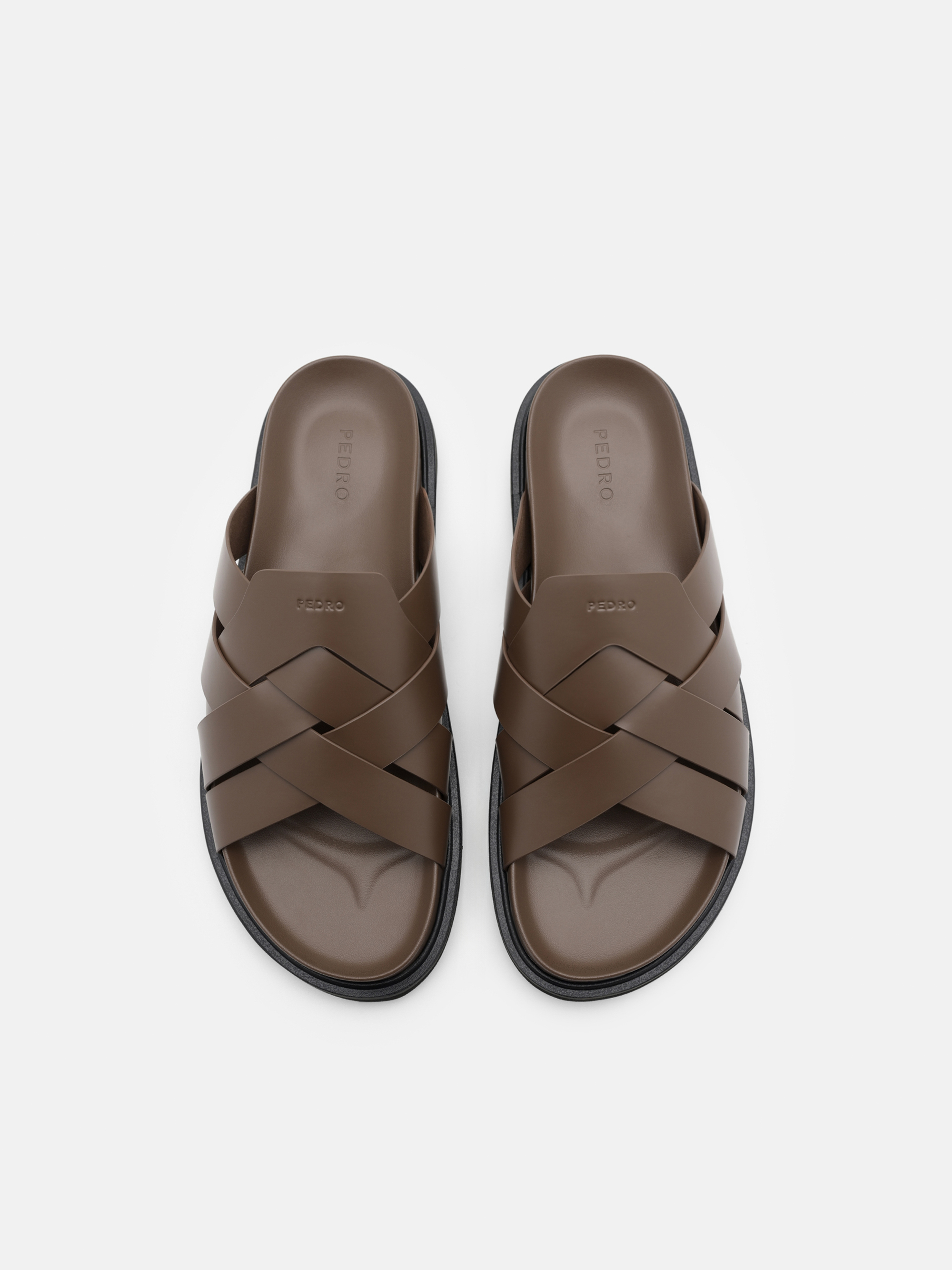 PABLO VINCI shower sandals サイズL brown Brown Lukas Slide Sandals - PEDRO US