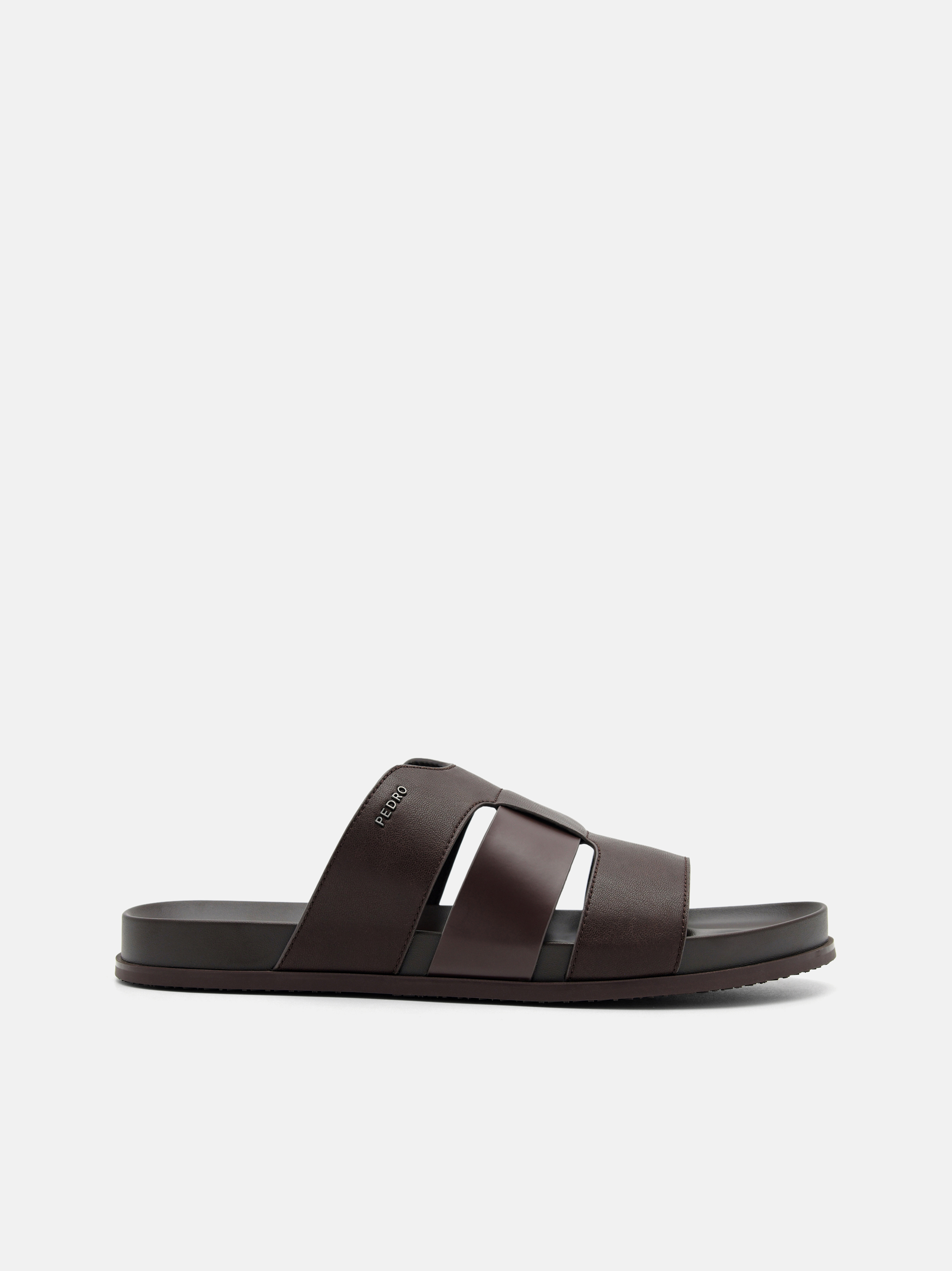 Dark Brown Woven Slide Sandals - PEDRO US