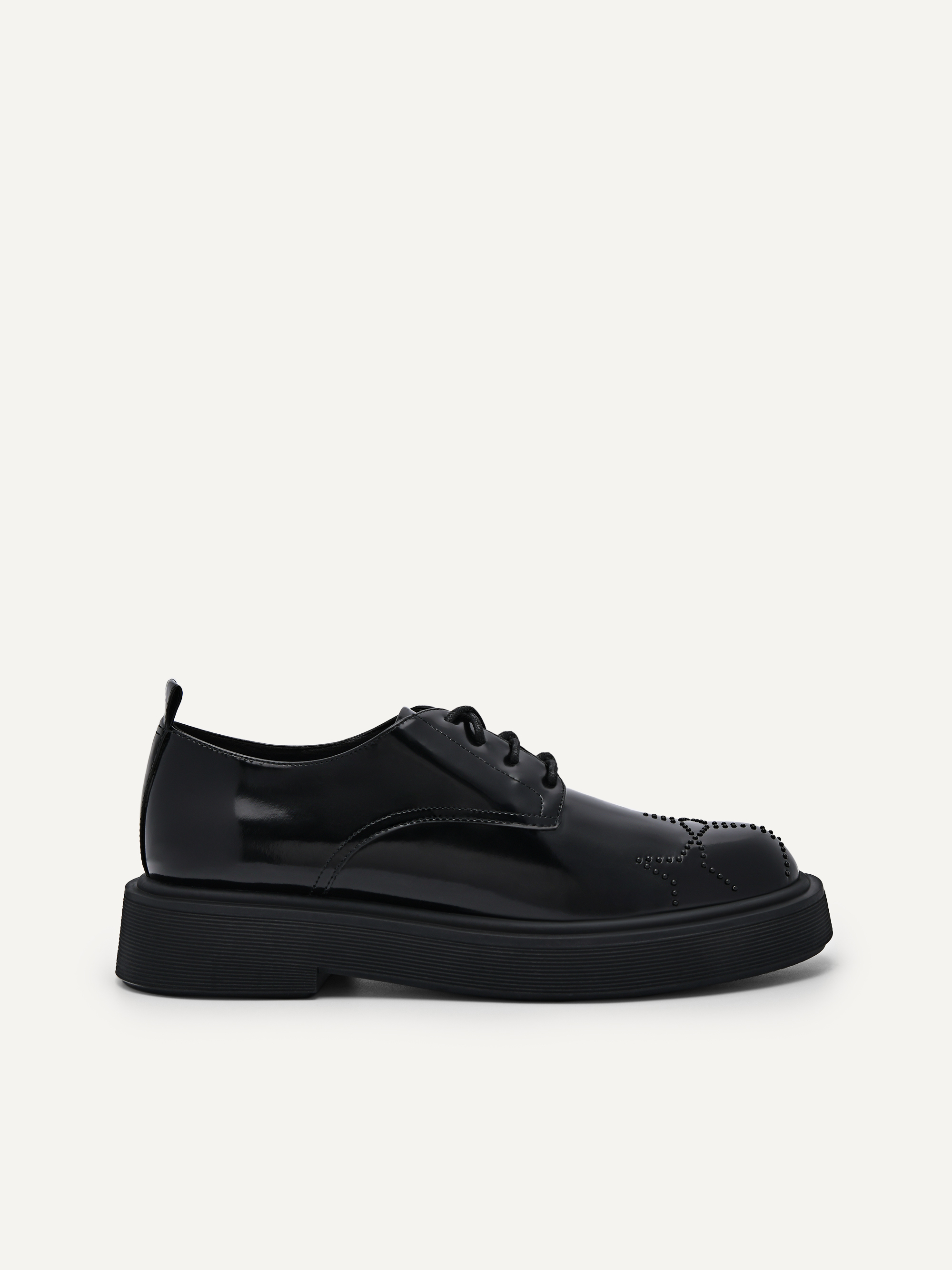 Black Maisie Leather Derby Shoes - PEDRO MY