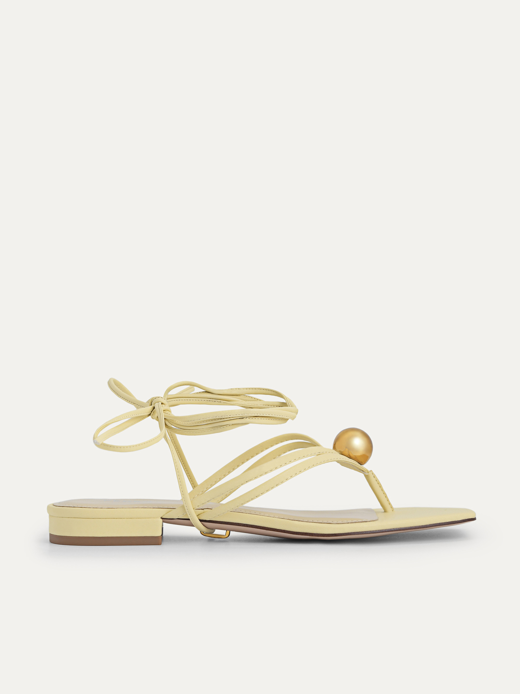 yellow tie sandals