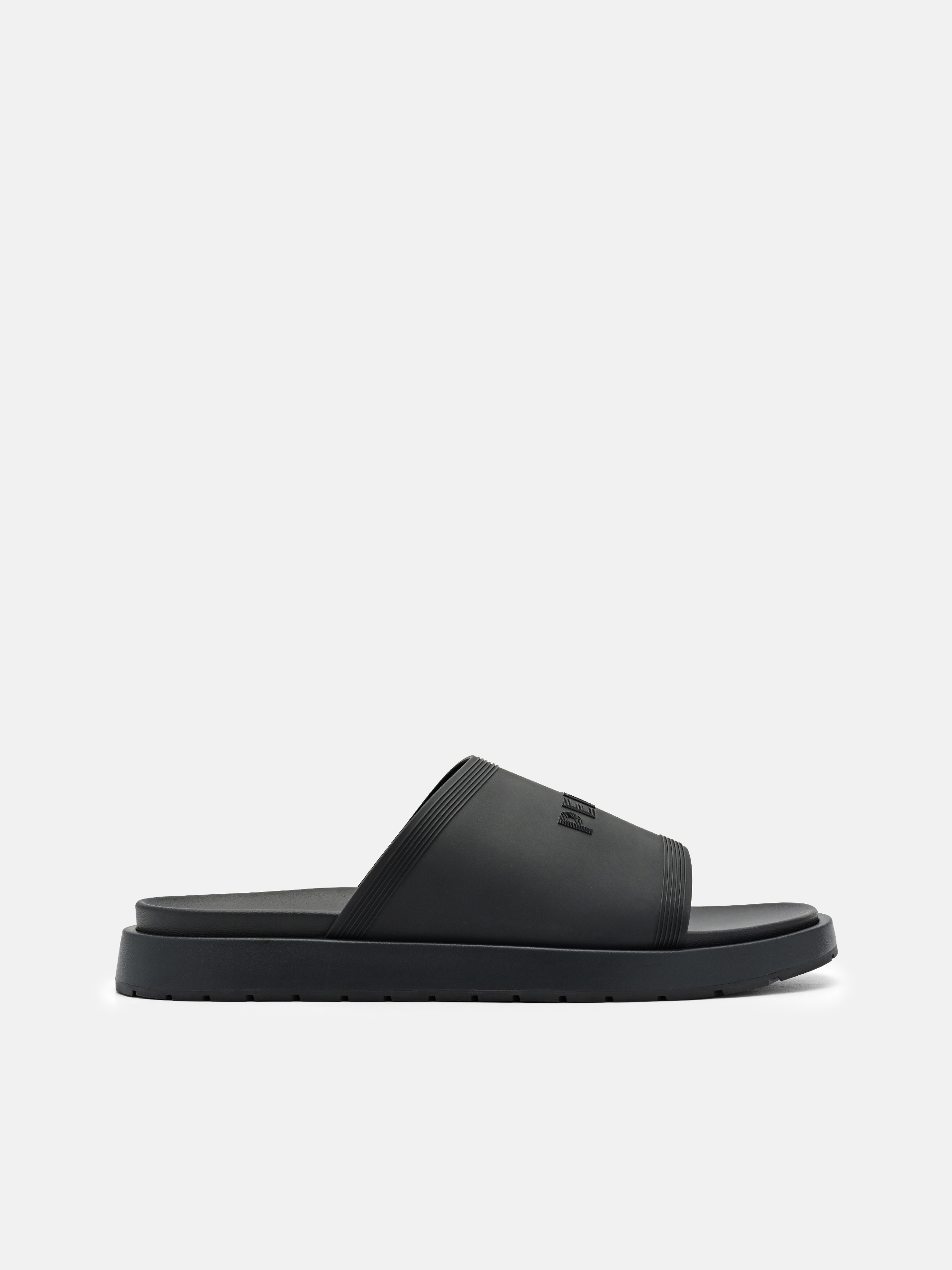 Black Rubber Slide Sandals - PEDRO US display picture 1
